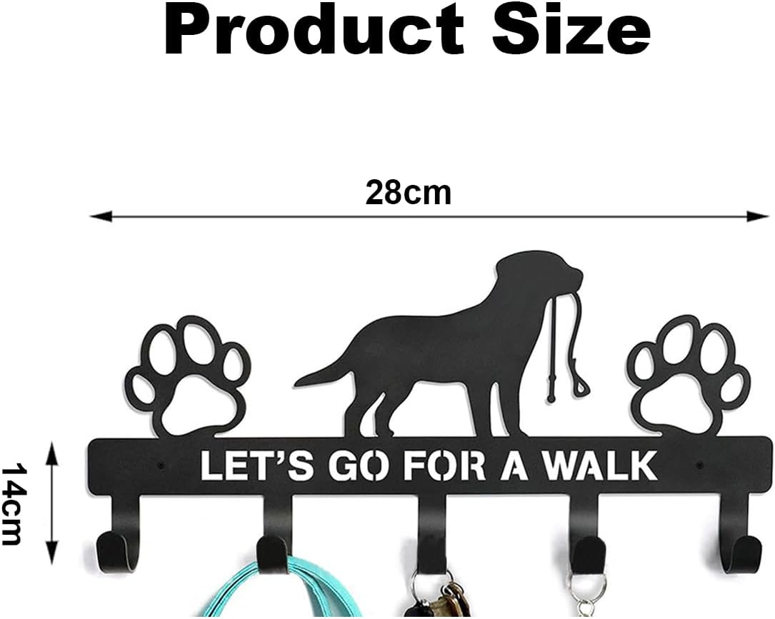 5-Hooks Dog Leash Holder for Wall,Doorway Dog Hooks for Wall,Dog Outdoor Stuffs Storager Rack for Hanging Dog Vest Harness,Key Holder Wall Mount,Leash,Collar,Keys,Dog Iron Leash Hooks for Wall