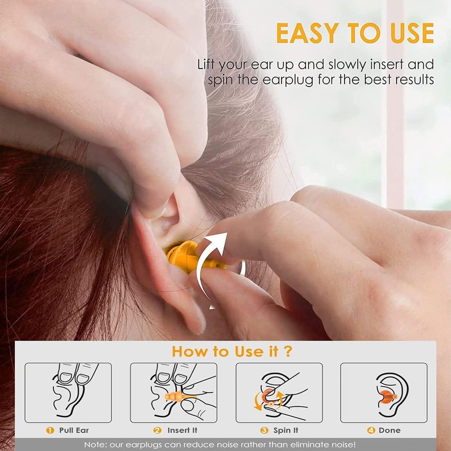 6PCS Ear Plugs for Sleeping with 32Db Noise Reduction, Reusable Soft Silicone Ear Plugs for Swimming, Snoring, Work, Concerts, Shooting, Travel - 3 Pairs with Cord & 3 without Cord image number 4