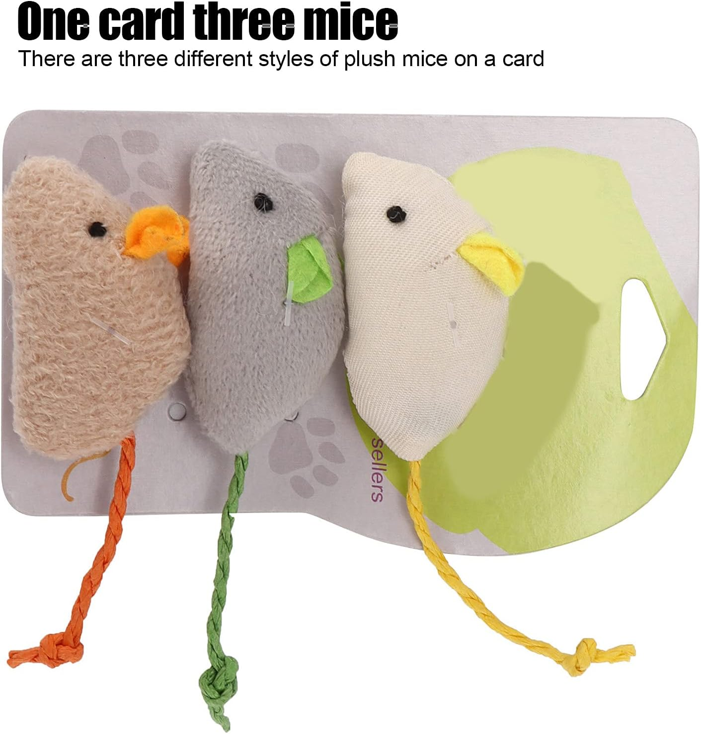 3Pcs Plush Mouse Toys for Indoor Cats Realistic Simulated Mouse Interactive Cat Toys Balls Mice Catnip Toys image number 6