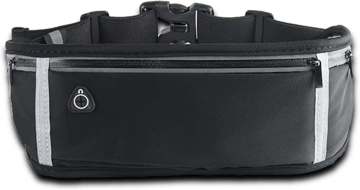 Slim Running Belt, Workout Fanny Pack for Men Women,Exercise Waist Pack for Phone Holder, Runner Belt for Running Walking Cycling Camping Gym (Black) image number 1