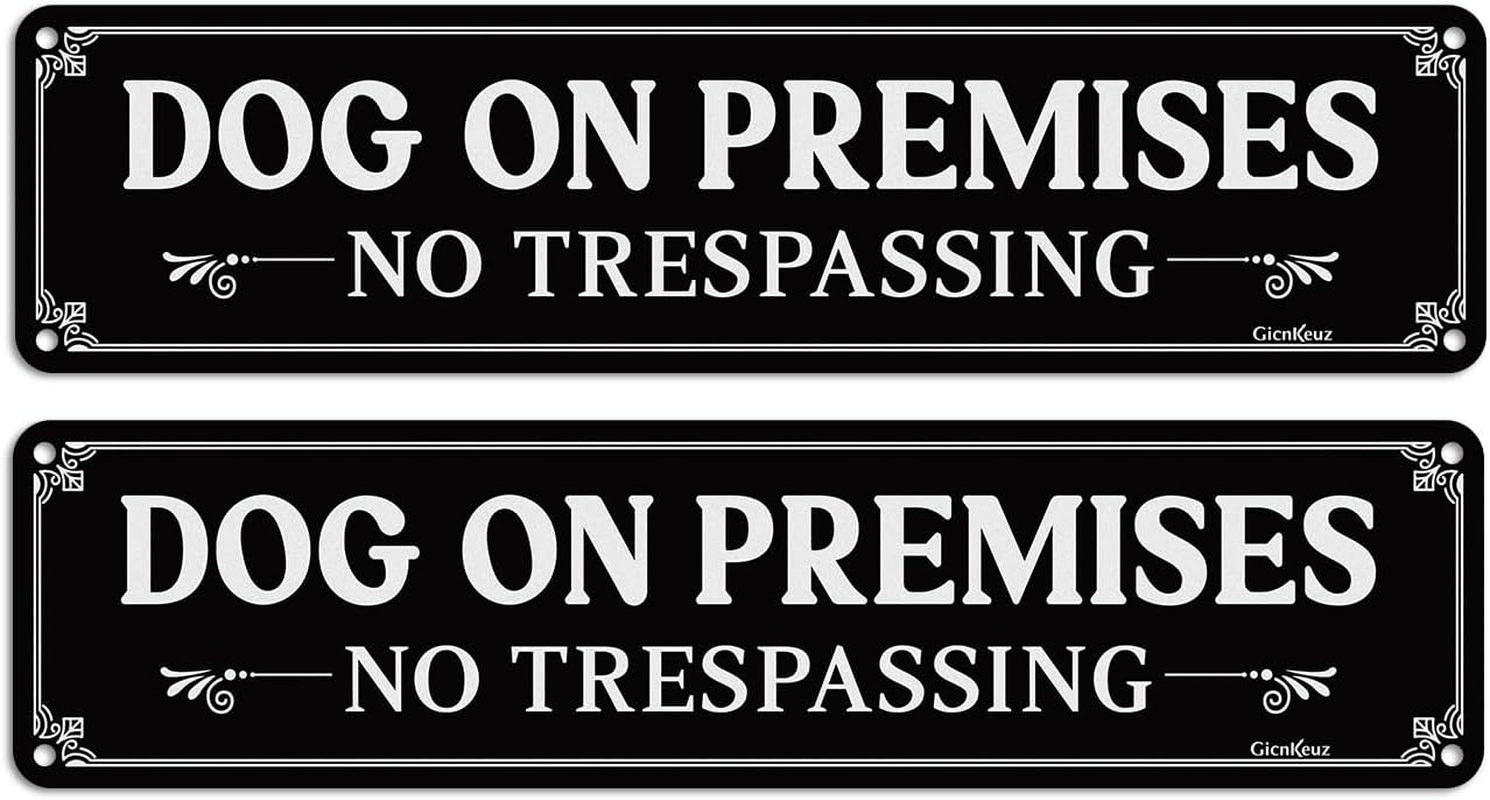 Gicnkeuz Beware of Dog Signs for Fence, 12"&times;6" Do Not Enter Aluminum Sign, Keep Gate Shut Sign, Fade Resistant/Waterproof, Indoor or Outdoor Use (2 Pack)