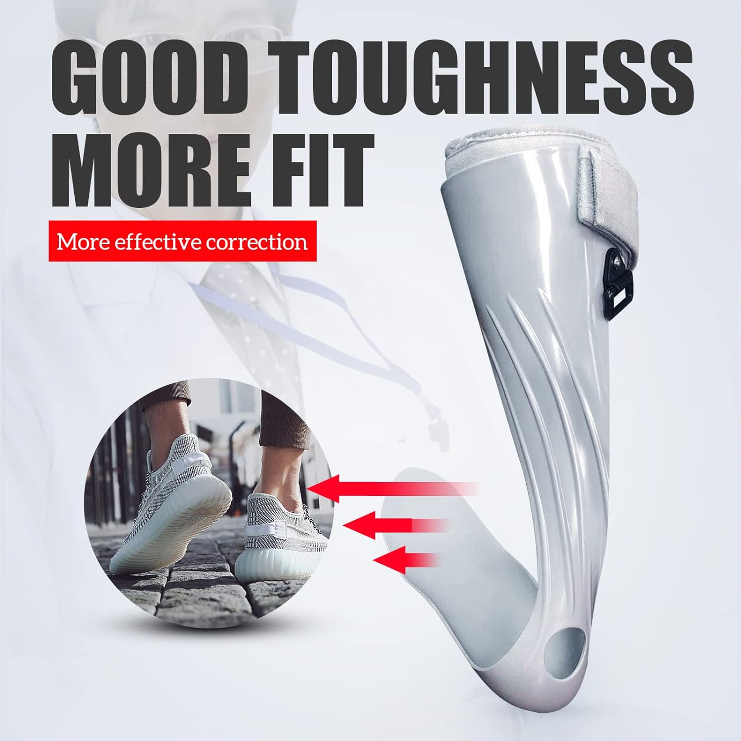 AFO Foot Drop Brace Splint Ankle Foot Orthosis Walking with Shoe or Sleeping for Stroke Hemiplegia (Large-Left) image number 1