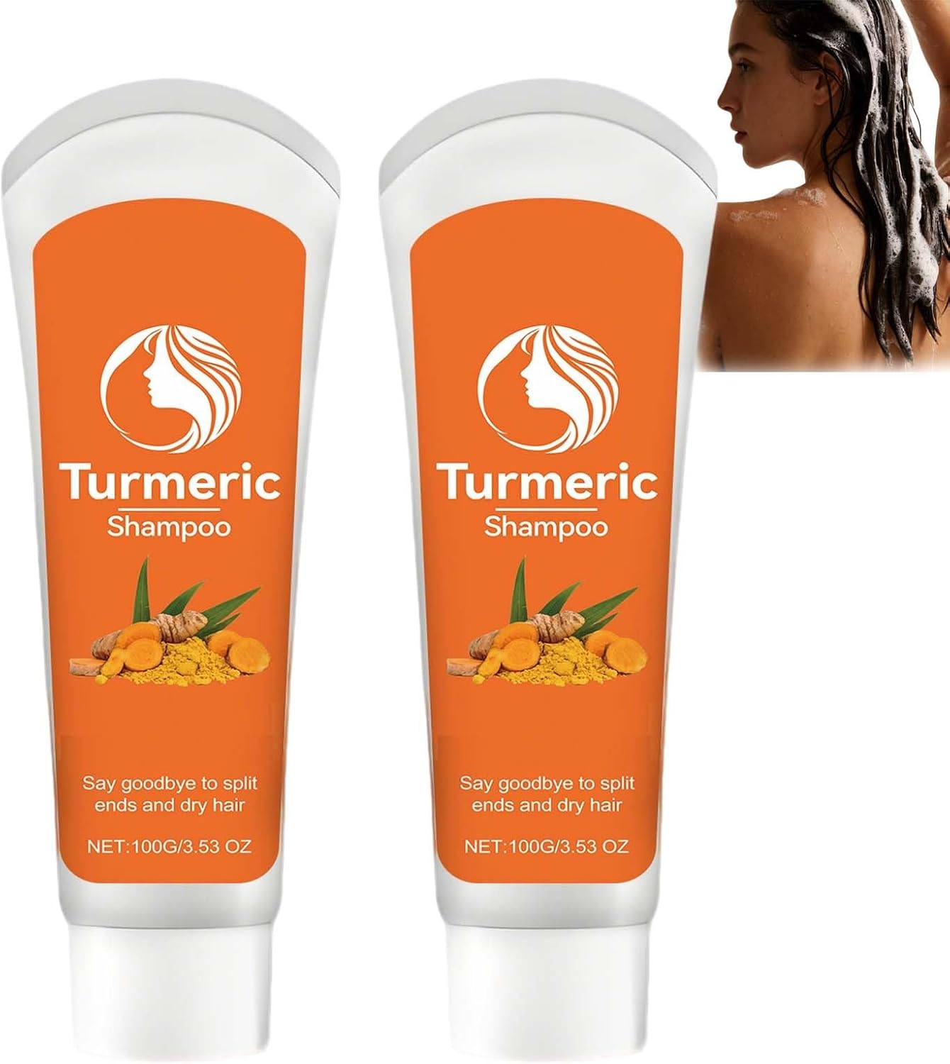 Turmeric Infused Hair Shampoo, Deep Nourishing Scalp & Hair Care Shampoo, Strengthens Hairs Strands & Enhances Hairs Elasticity, Improves Haired Texture & Glossy, Softens Haired Reduces Frizzy (1PCS)