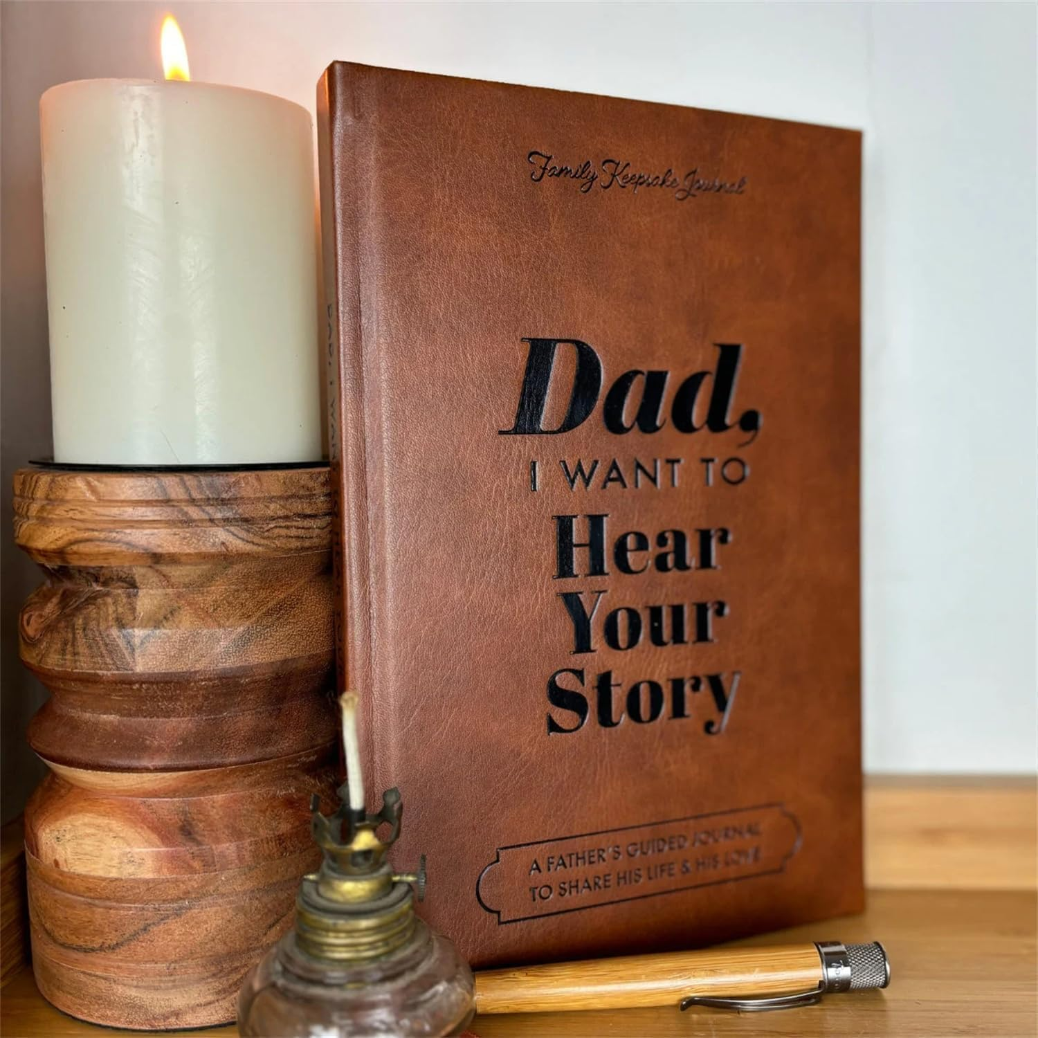 Mom, Story, Leather Wrapped Hardback, a Mother&rsquo;S Guided Journal to Share Her Life & Her Love, Great Gifts for Mom. (Mom) image number 4