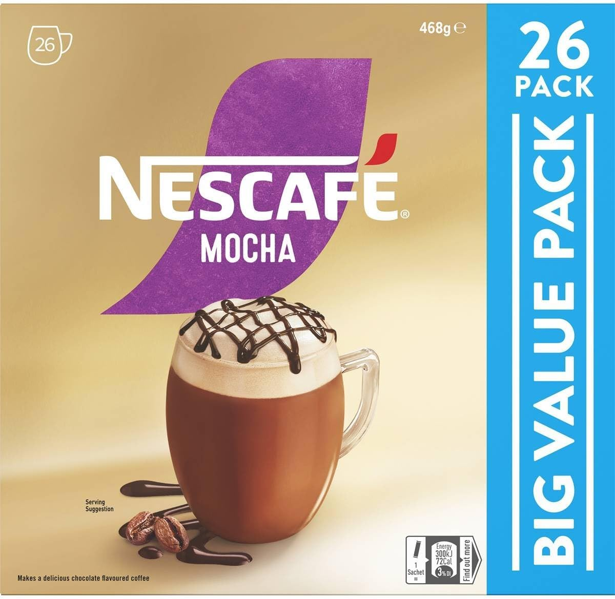 NESCAF&Eacute; Mocha Instant Coffee Mixes Sachets 26 Pack