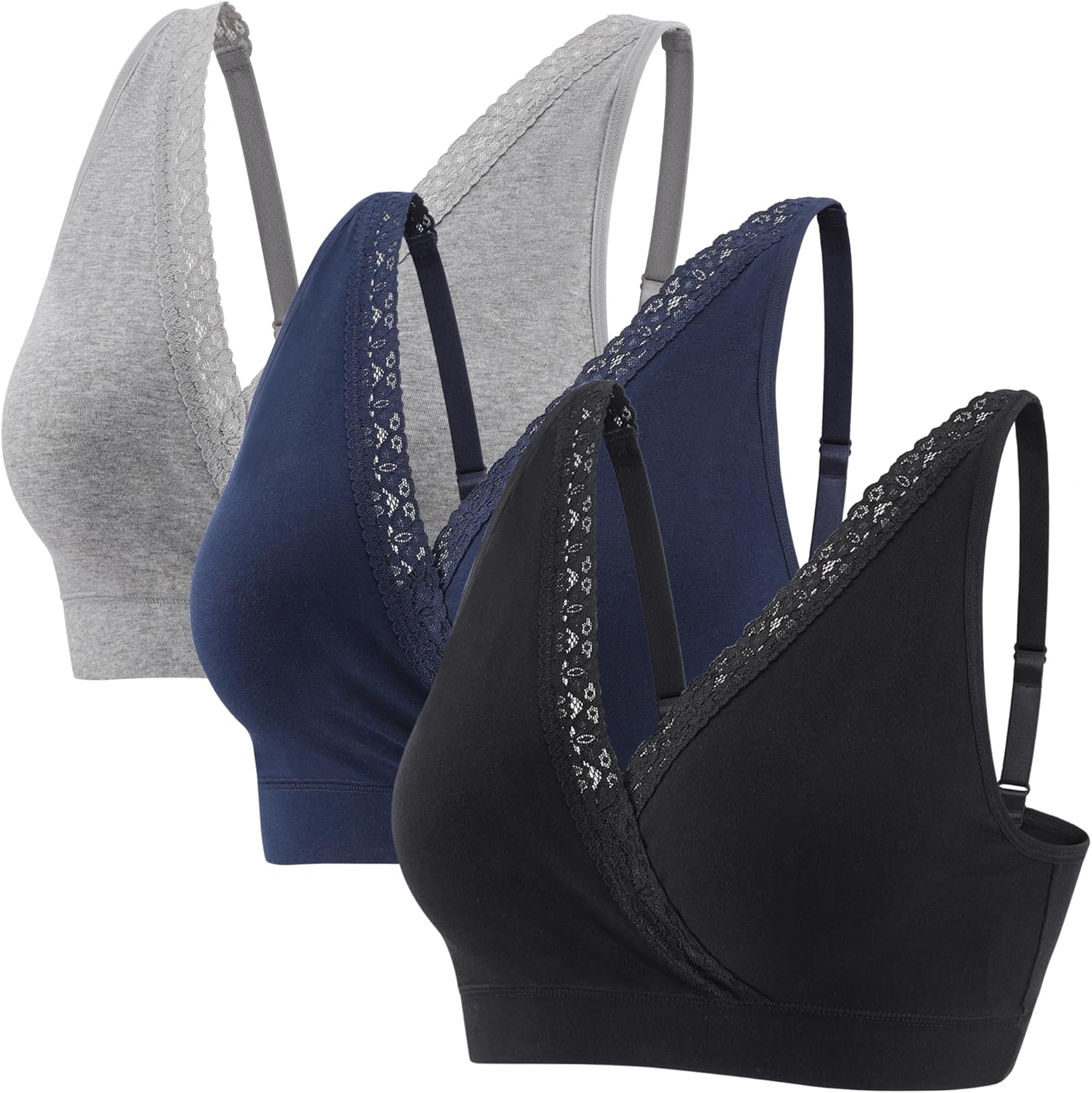 Nursing Bra Pregnancy Sleep Bra Top, Cotton Bra Adjustable Straps, Pregnancy Breastfeeding Bra