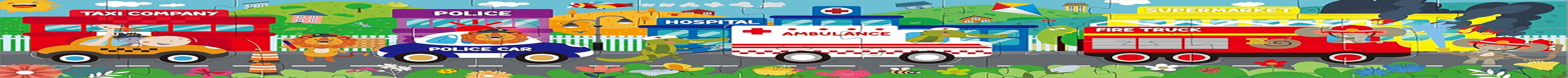 Kidepoch Transportation Floor Puzzles for Kids Ages 3-5, 36 Pieces Jumbo Puzzles for Kids Ages 4-8, Cute Animals & Rescue Vehicles, Great for Learning and Fun, 37&rdquo; X 8.2&rdquo; with Storage Box image number 2