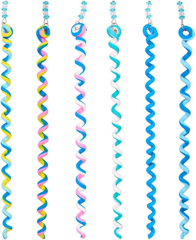 VOANZO Girls 24 Pieces Hair Accessories Set Blue Hair Twist Tool DIY Accessories Braided Hair Styling Accessories for Daily Dress image number 4