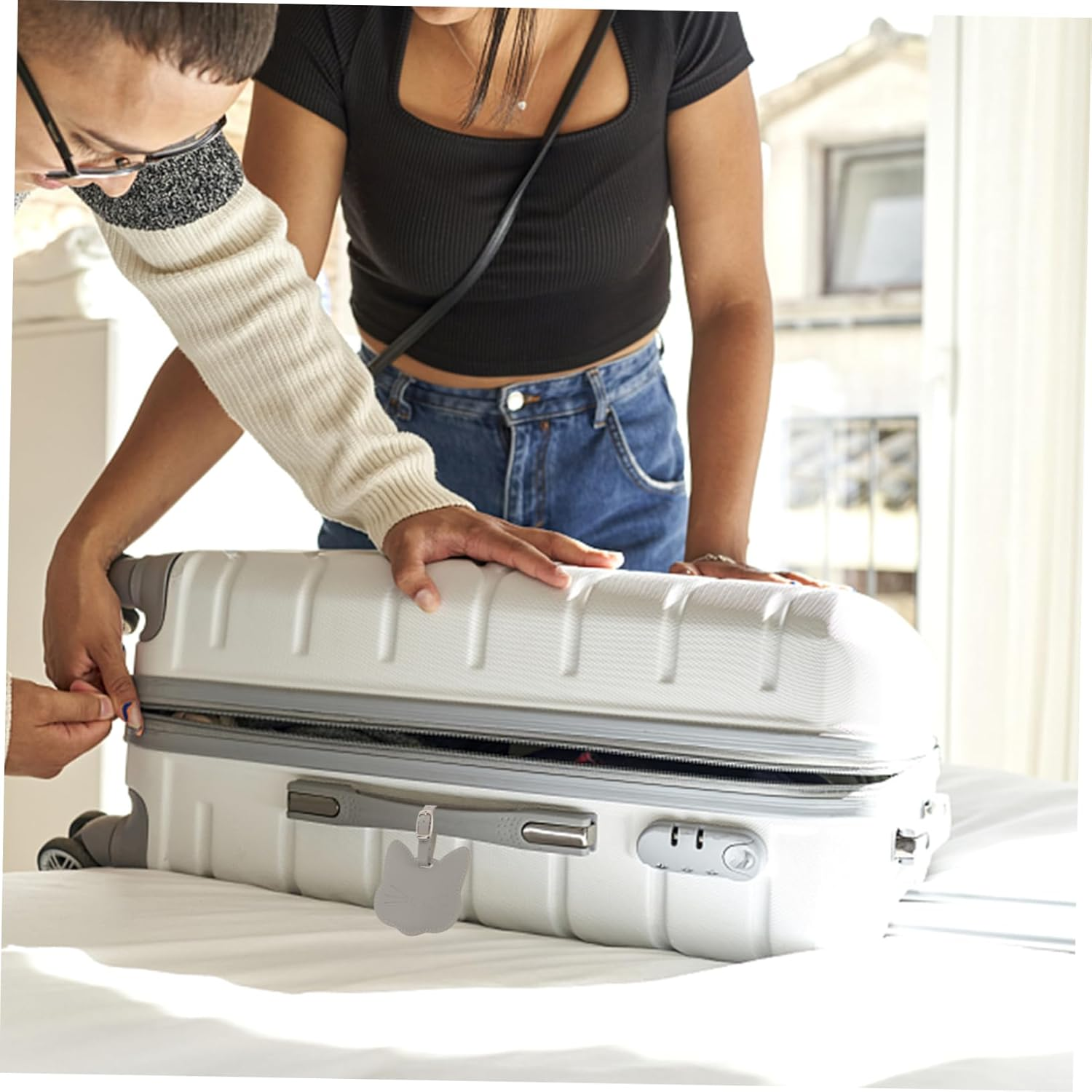 WATIIFUFU 3Pcs Luggage Tag Hanging Luggage Tags for Travel Suitcase Baggage Identify image number 4