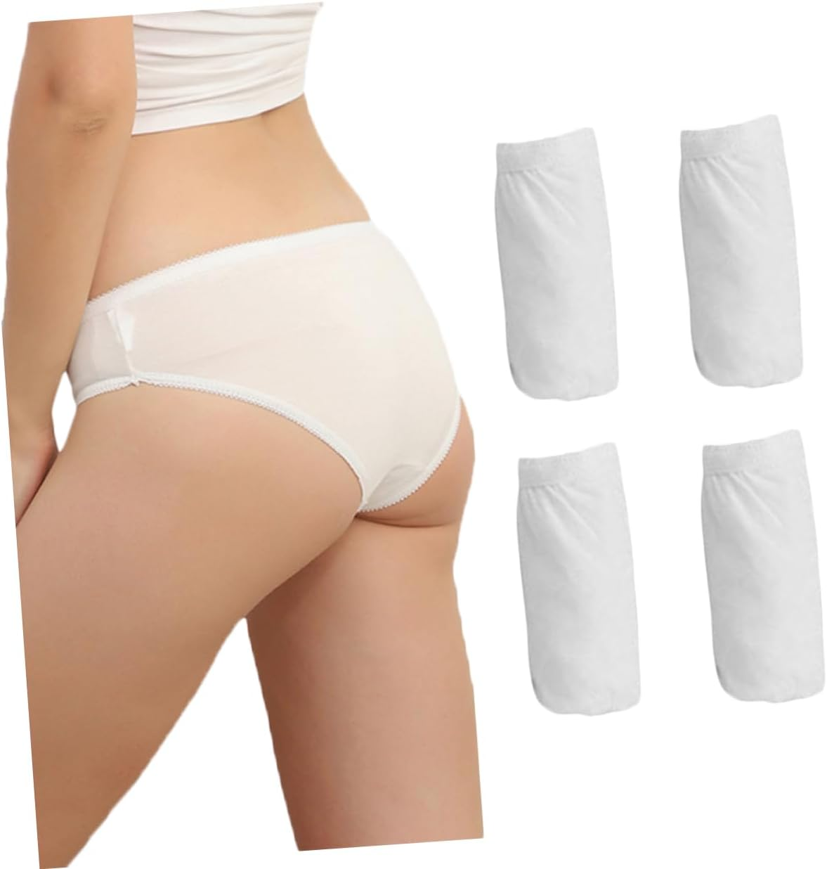 BESTYASH Cotton Maternity Briefs Disposable Underwear for Women 4Pcs Set Seamless Briefs Comfortable Breathable Perfect for Pregnant Postpartum Travel Daily Use White image number 6