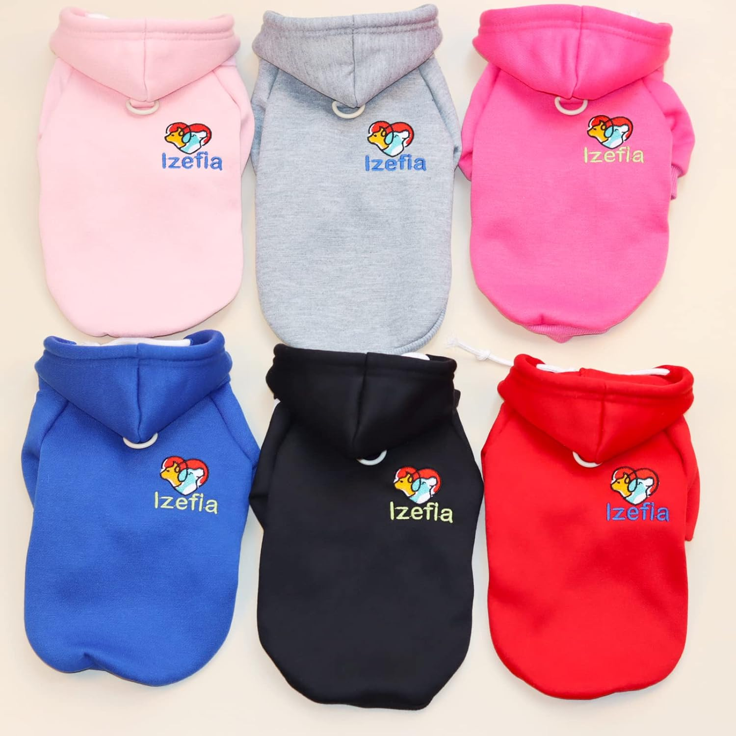 Izefia Dog Hoodie Dog Hoodies Clothes Apparel Fleece Dog Sweater Winter Sweatshirt Warm Cotton Loop Basic Dog Hoodie for Small Dog Puppy Cat Pink M