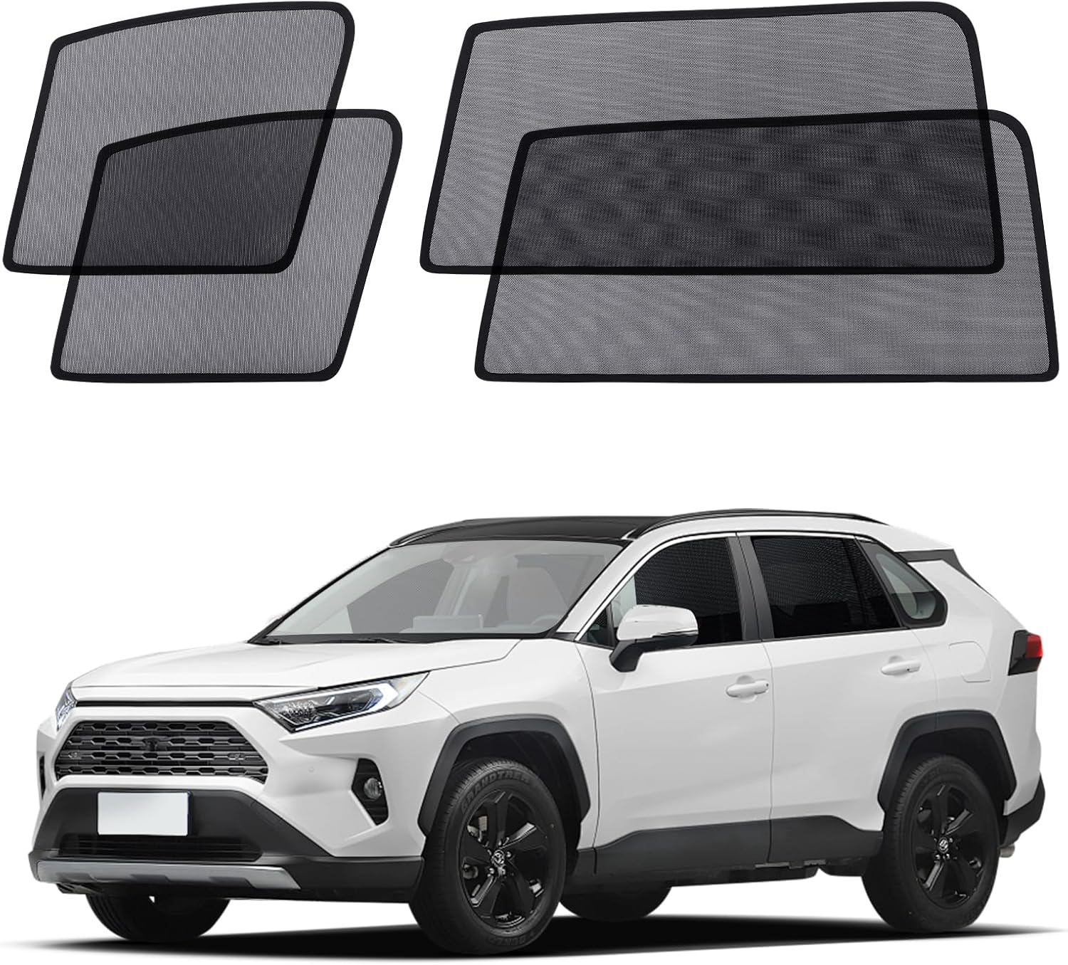 XCBYT Car Window Shade for 2019-2024 Toyota RAV4 Window Covers Side Window Sun Shade Car Window Shade for Baby with Breathable Mesh Insulate Heat and UV for Sleep Camping Breastfeeding