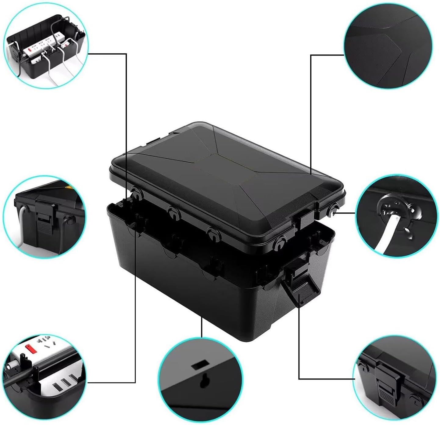 Baotyjie Large Outdoor Electrical Box with 7 Cable Seal Entry Fireproof Waterproof Connection Box for Protecting Outlet Holiday Light image number 3