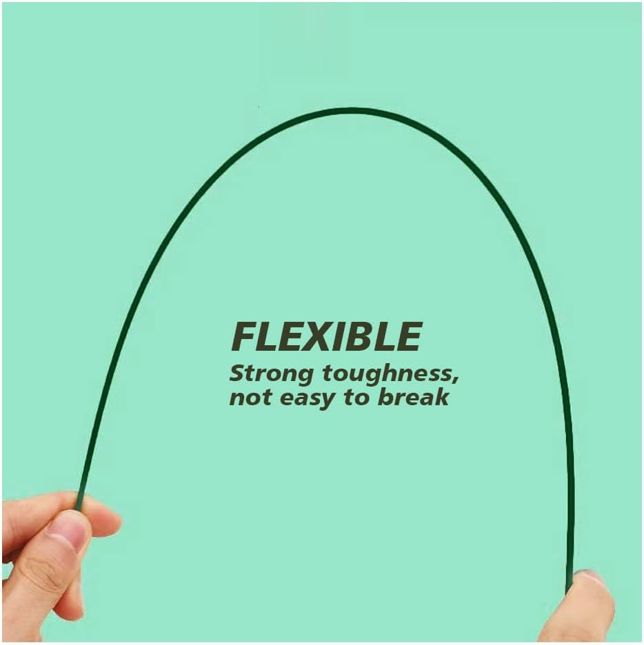 Pichcppo 100 Pcs Green Paper Flower Poles, 40Cm Floral Stems, DIY Bouquet, Florist Wire for Artificial Flowers, Wreath image number 5