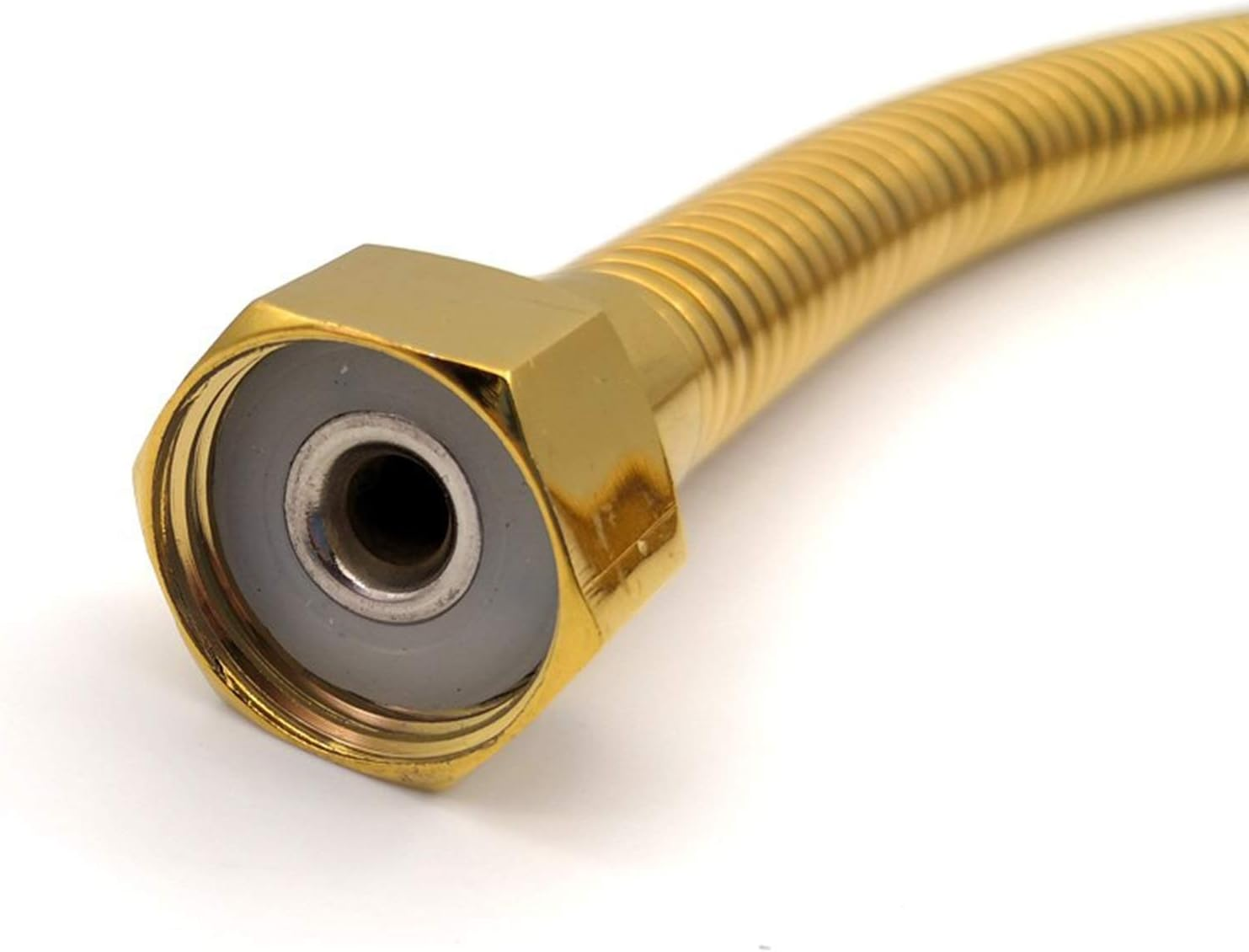 Plumbing Pipe,Golden Plumbing Hose 1/2 Angle Valve Connector, Stainless Steel Gold Toilet Hose for Bathroom Length 50Cm (Color : Gold) image number 2