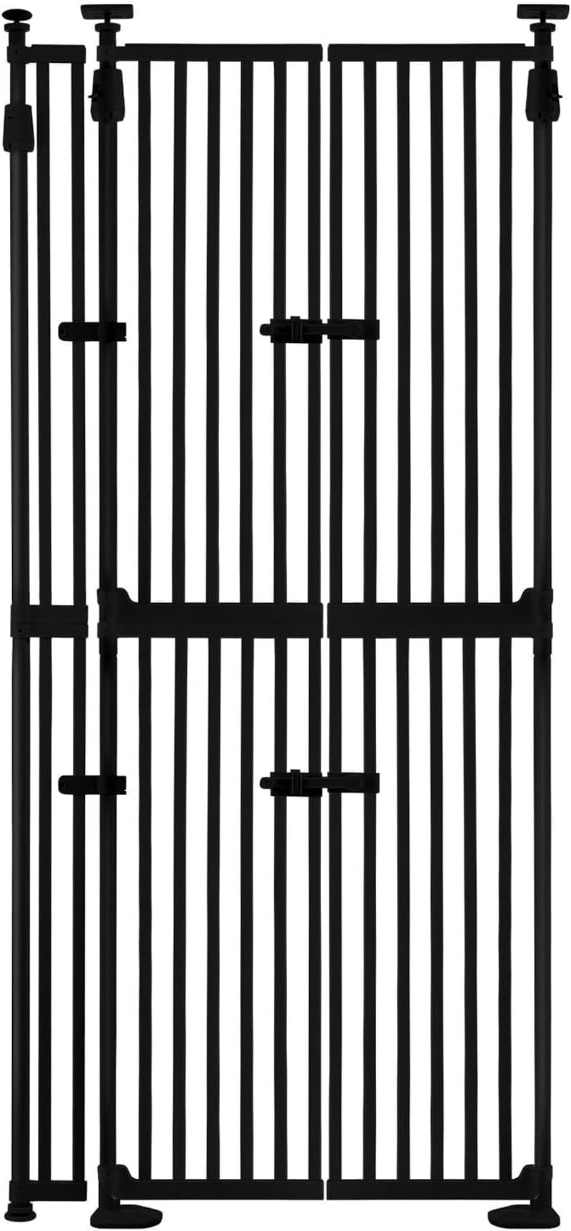 Pet Scene Retractable Safety Gate 185CM Tall Security Barrier Fencing for Stairs Doorway, Extra Tall with 3-Position Width Adjustment Pet Fence Enclosure Guard Black image number 2