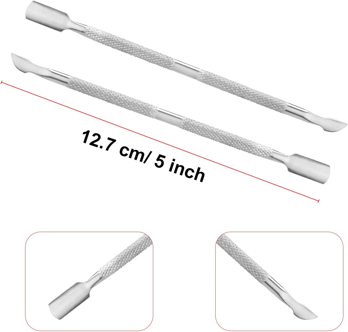 4PCS Cuticle Pusher and Cuticle Trimmer Stainless Steel Cuticle Remover Tool for Nail Exfoliation,Gel Nail Removal Cuticle Pusher Set,Cuticle Cutter for Fingernail and Toenails