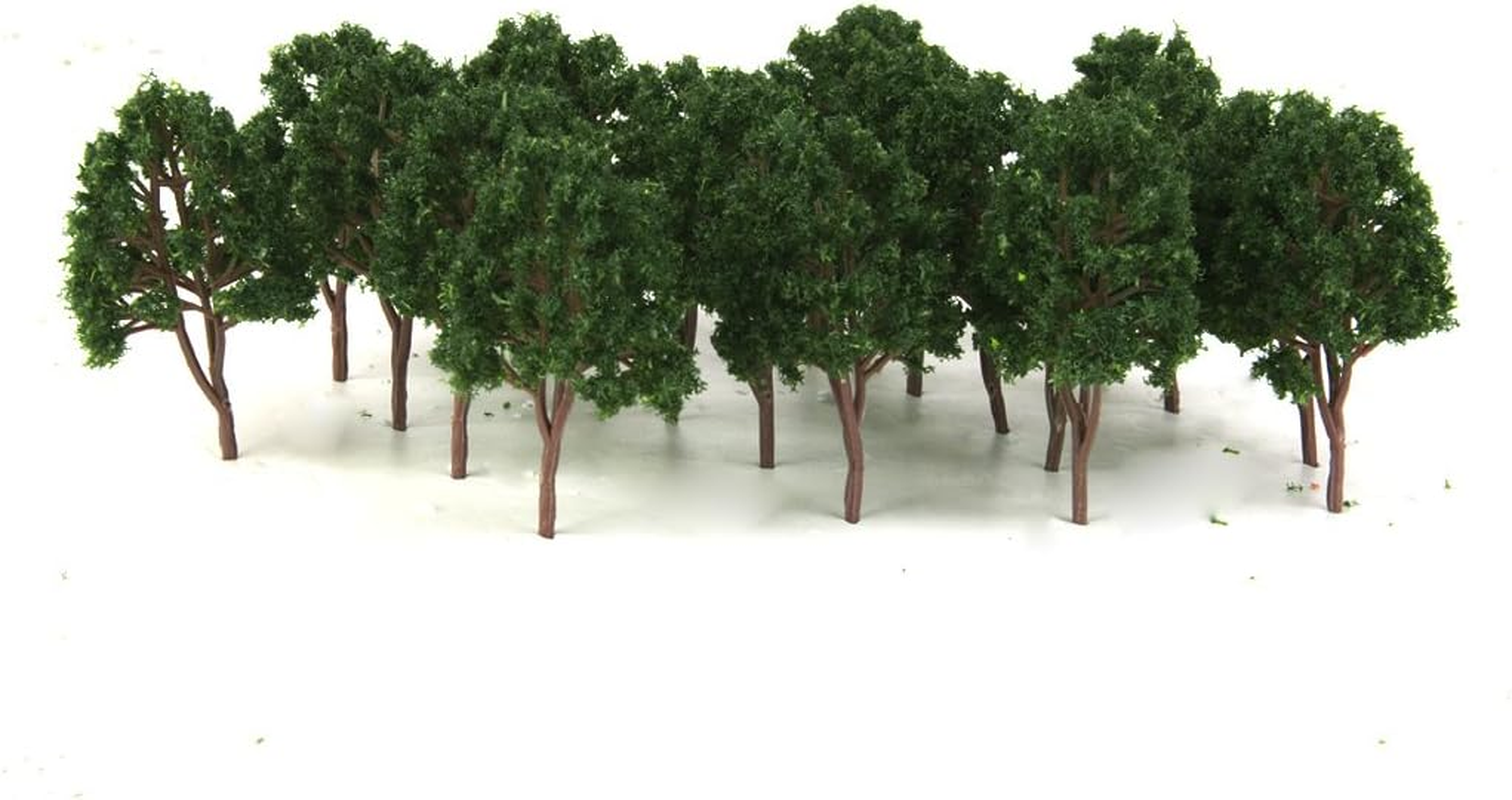 20Pcs Model Trees DIY Railway Scenery Landscape 7.5Cm Art Dark Green image number 1