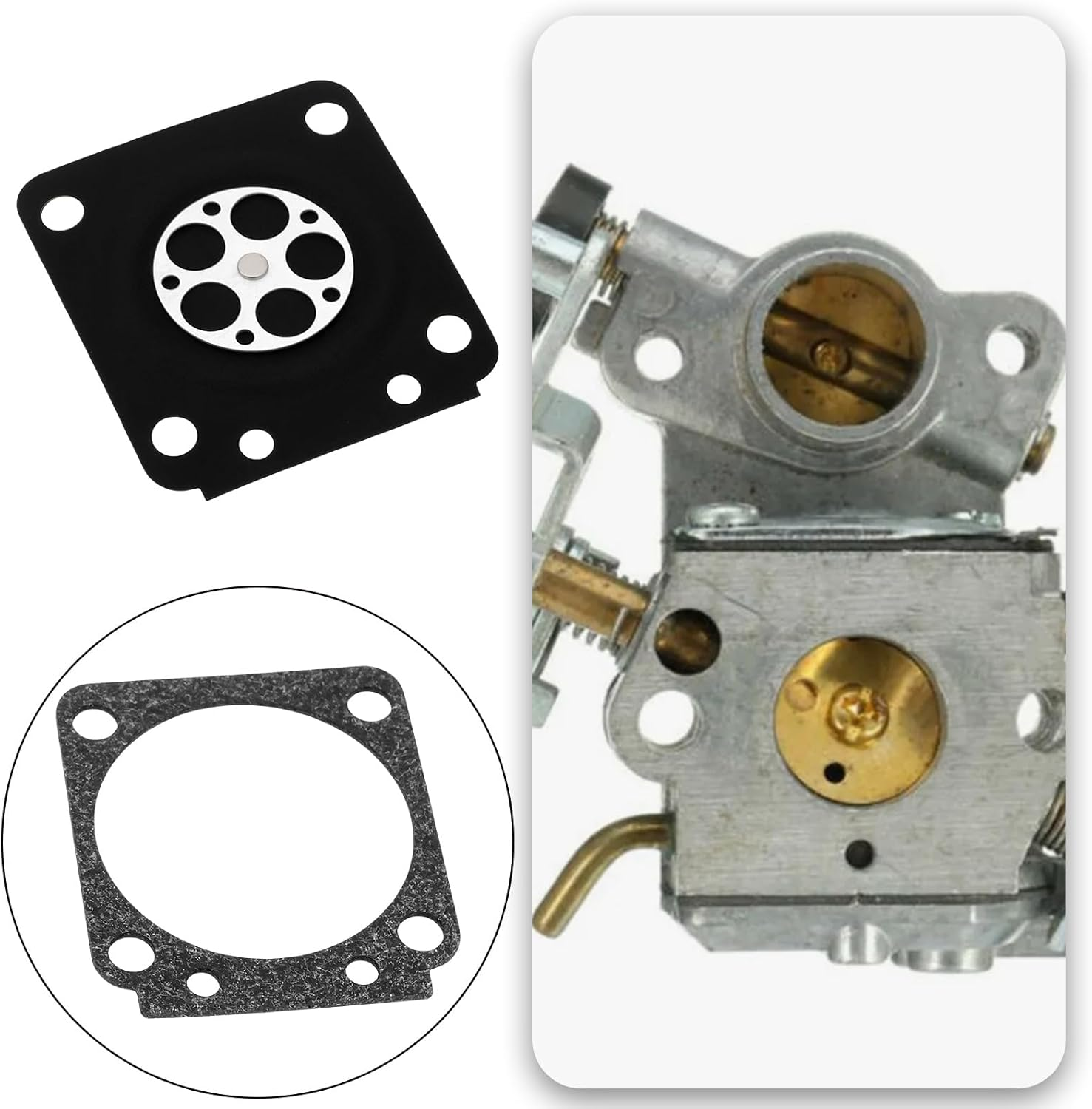 2 Set Carburetor Carb Repair Rebuild Kit Compatible with ZAMA RB-129 C1M-W26 C1M-W26A C1M-W26B C1M-W26C C1M-W47 Compatible with Poulan Pro image number 4