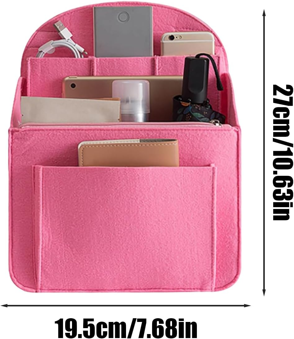 Bag Organizer, Bag Insert Organizer - Felt Storage Bag Wallet Organizer - Travel Backpack Insert, Multi-Pocket Organizer Liner for Shoulder Bag image number 7