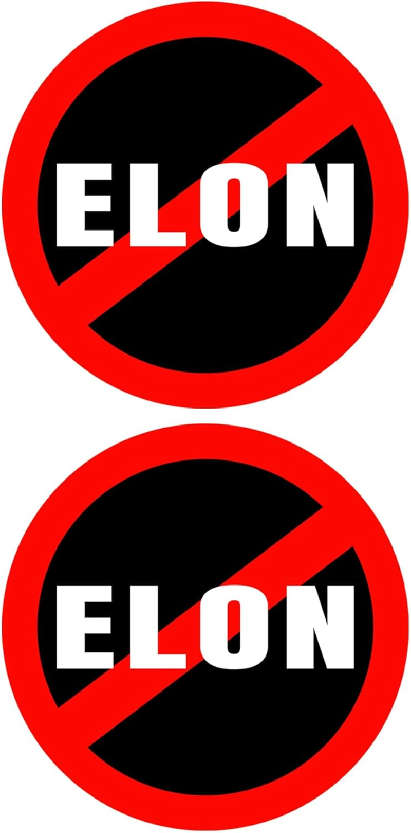 2 Pack anti Elon round NO Bumper Sticker Elon Was Crazy Sticker Funny Elon Musk Decal anti Elon Club Car Window Sticker 6In*6In (Round) - F Elon 10.8*3In image number 5