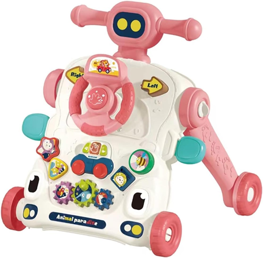 Uandhome 5 in 1 Baby Walker for 36 Months,Sit to Stand Learning Walker and Activity Center, Musical Toys for Babies 36 Month, Children Walking Toy, Early Educational Toy for Infant Boys Girls(Pink) image number 3