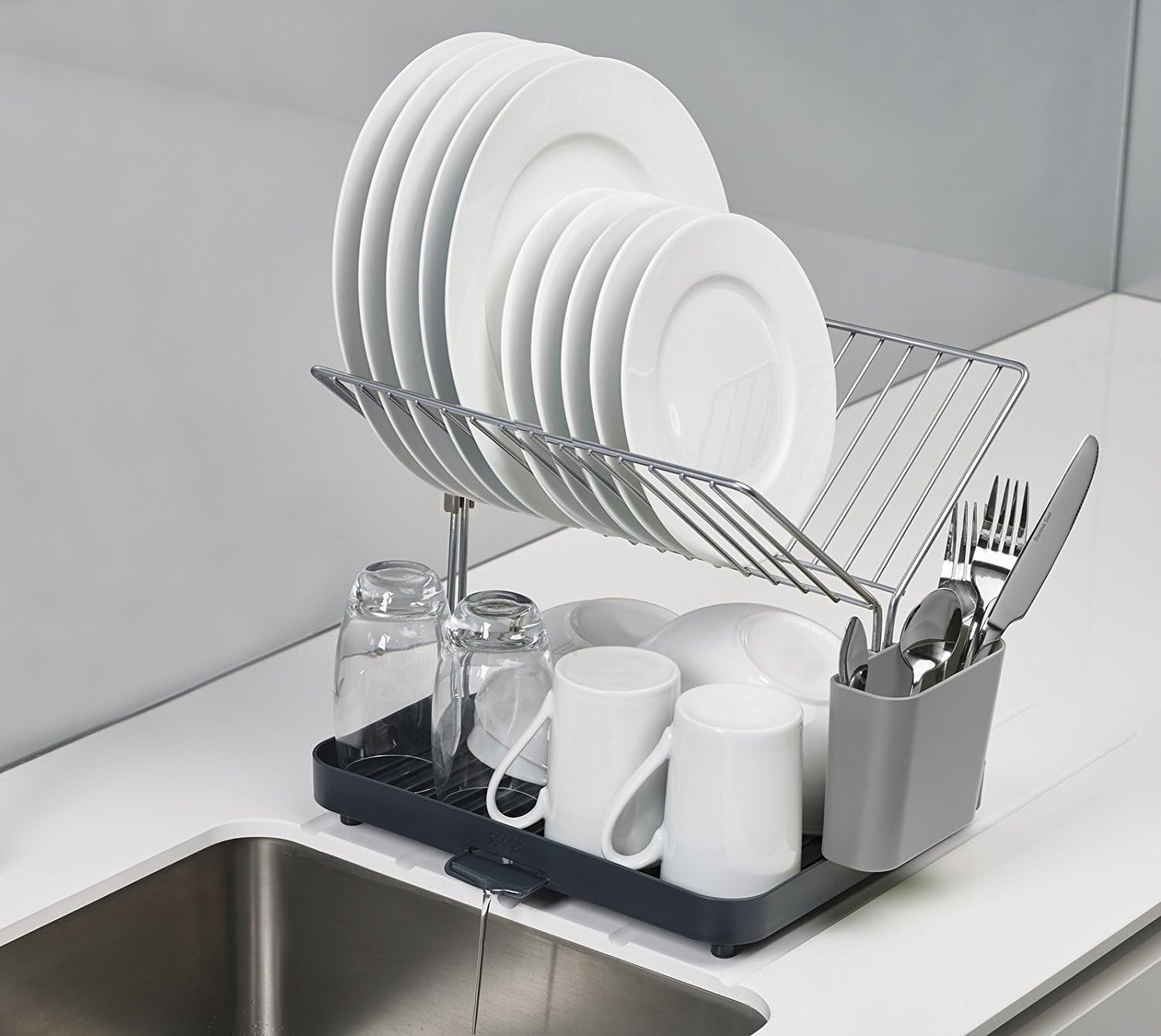 Joseph Joseph Y-Rack 2-Tier Dish Drainer - Grey image number 2