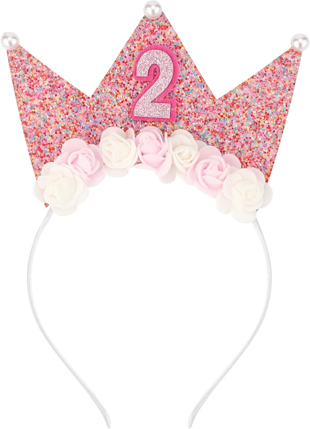 Supoo Birthday Headbands for Girls Princess Tiara Birthday Crown and Tiara for Girls