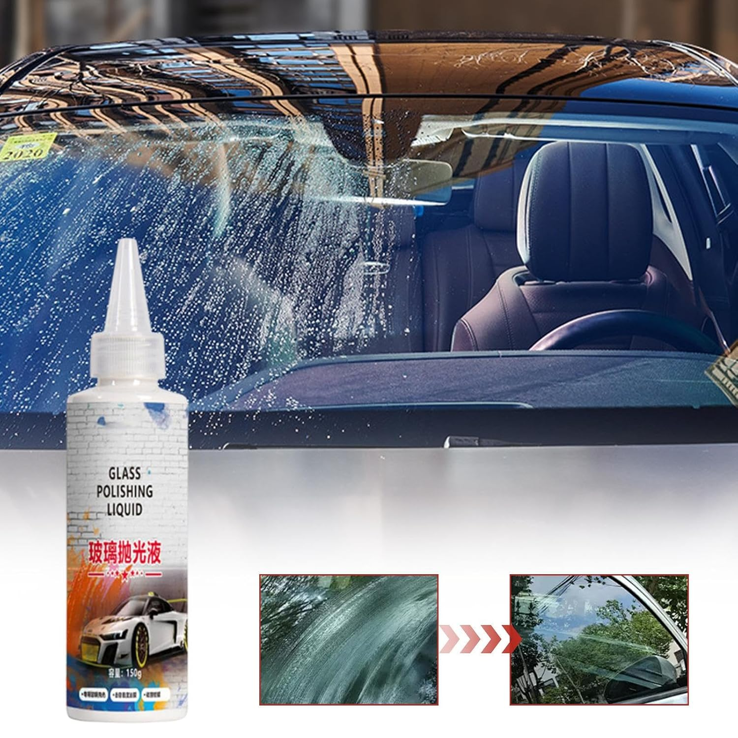 Car Glass Cleaner Agent | Car Window Scratch Remover | Multipurpose Automotive Paint Repairing Fluid for Sedan RV Trailer