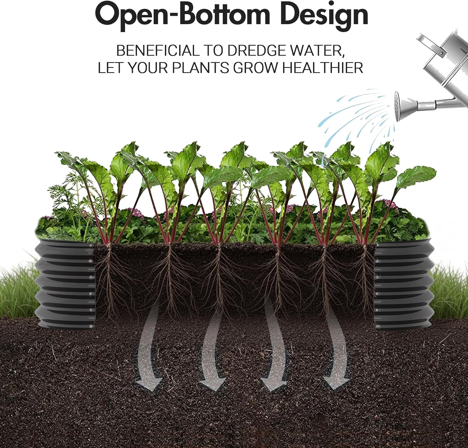 Advwin Raised Garden Bed, Galvanised Steel Planter 200 * 60 * 42Cm, Planter Box Outdoor with Easy Assembly, Large Garden Box for Vegetables Flowers Herbs image number 2