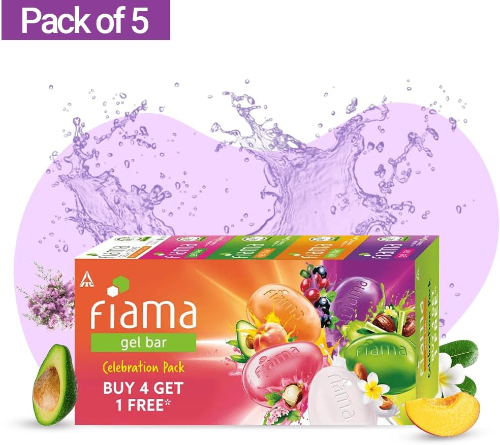 Fiama Gel Bar Celebration Pack with 5 Unique Gel Bars, 125G