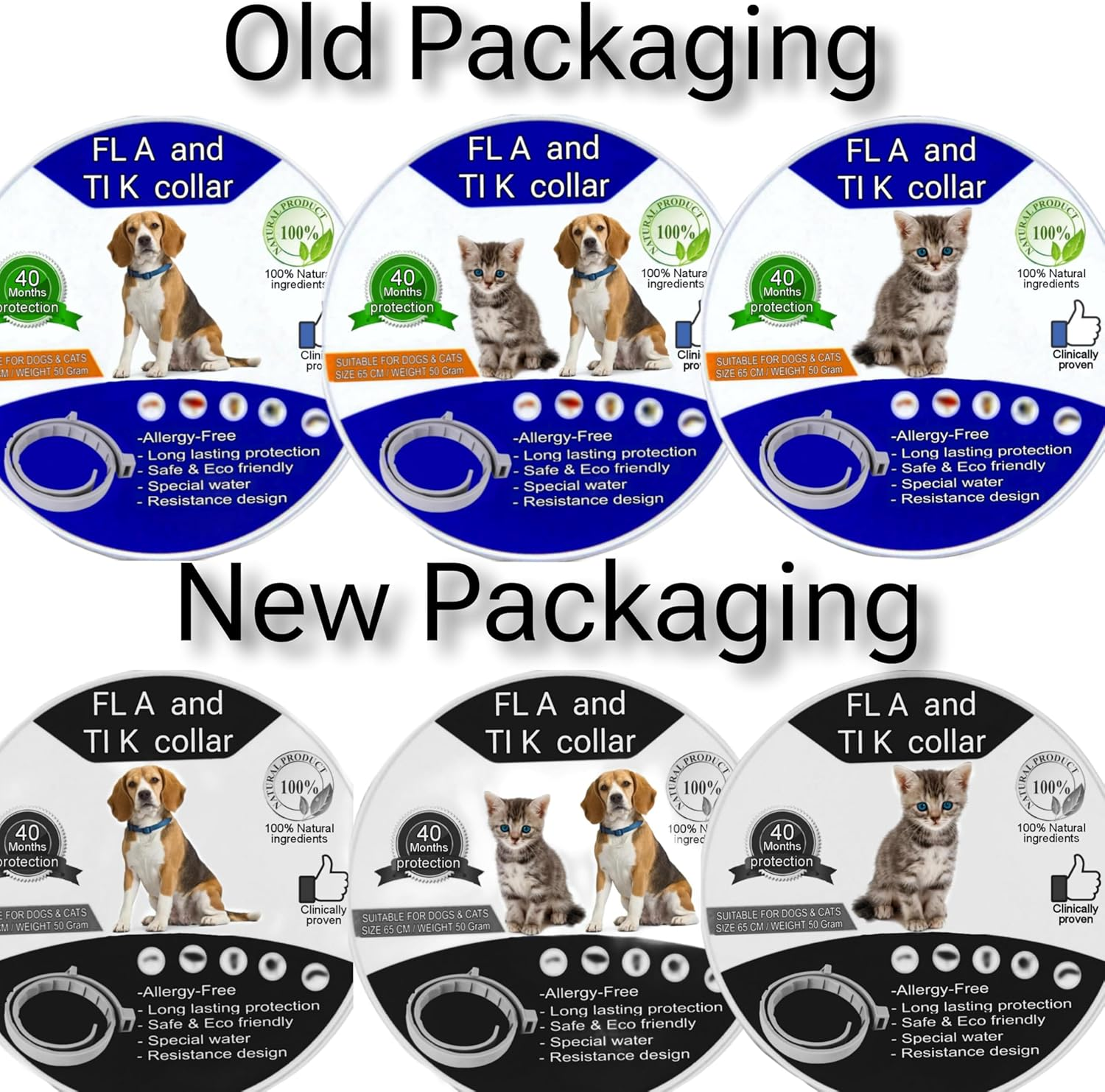 40 Months Dog Collar, 64Cm Adjustable, 5 Packs of 8 Month Collar for All Dogs Breeds and Sizes - Long Lasting, Flexible, Portable, Waterproof, Safe, Durable Collar for Dogs image number 1