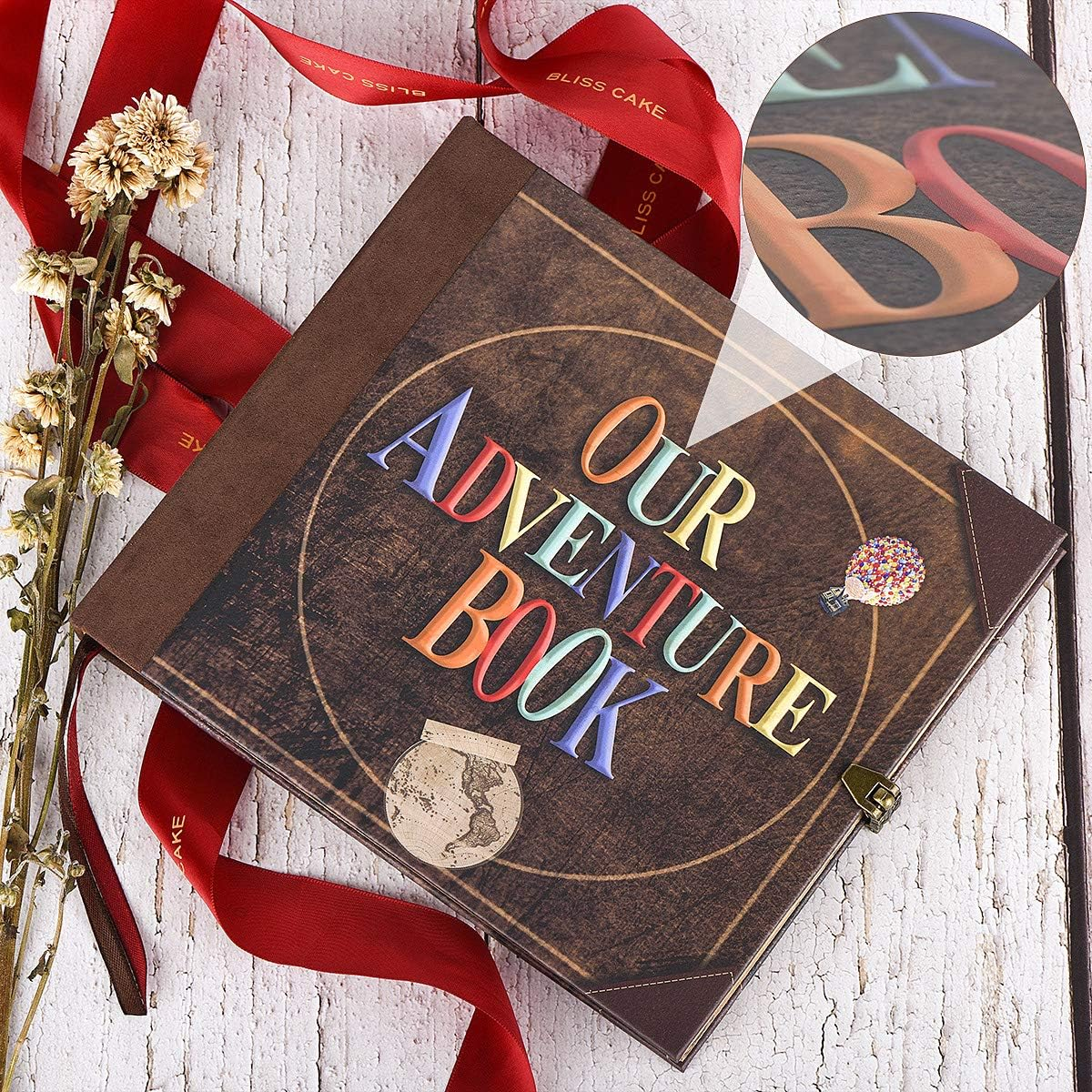 Our Adventure Book Travel Diary Photo Book,Scrapbook, Photo Album,Retro Style Travel Souvenir, Vintage Guestbook DIY Anniversary Wedding Travel Writing Baby Friend Gift, Women'S Day Gift(Ball) image number 2