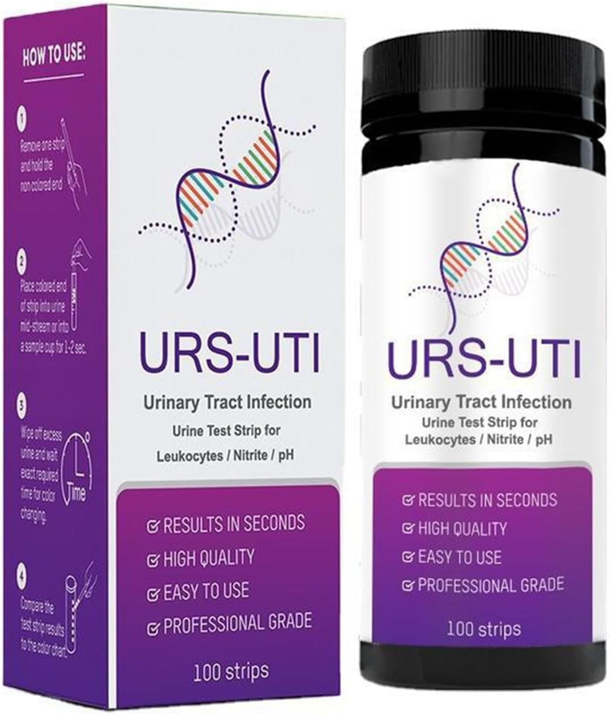 Uti Test Strips, Simple, Fast and Accurate Results Urine Test Strips, Ketone Test Strips, for Urine Analysis of Nitrite, Ph and Leukocytes image number 1