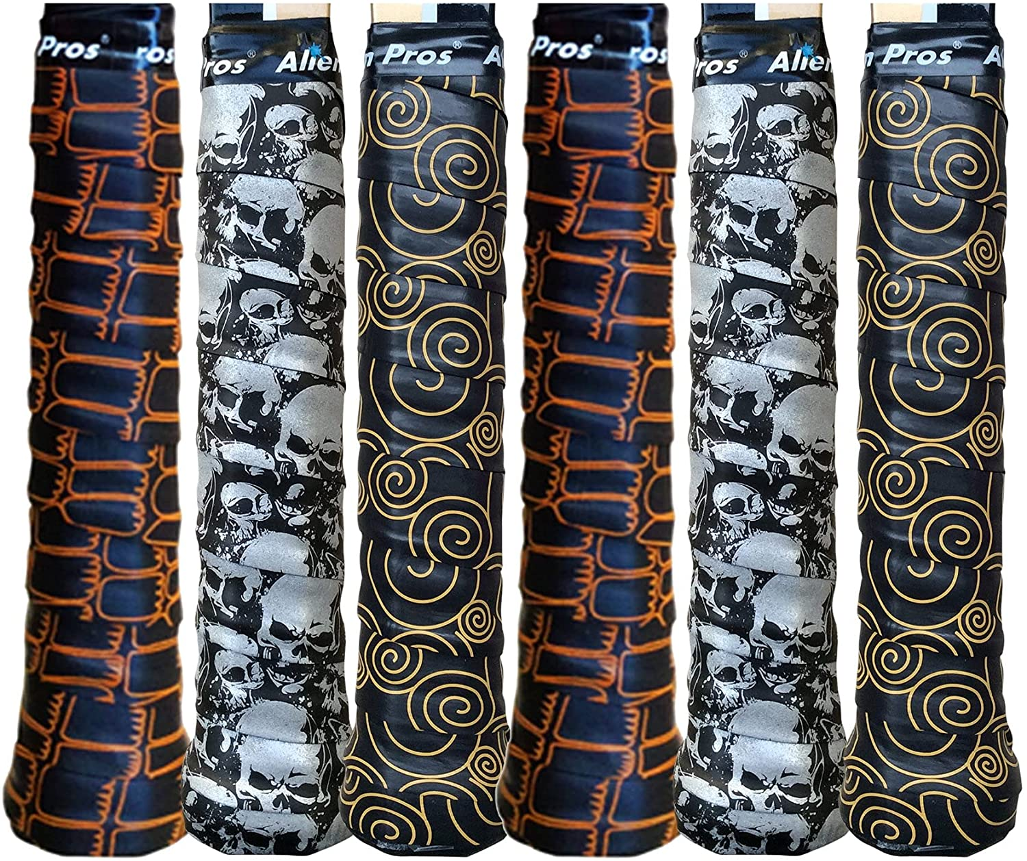 Alien Pros Tennis Racket Grip Tape (6 or 3 Grips) &ndash; Tac Moisture Feel Tennis Grip &ndash; Tennis Overgrip Grip Tape Tennis Racket &ndash; Wrap Your Racquet for High Performance (6 or 3 Grips)