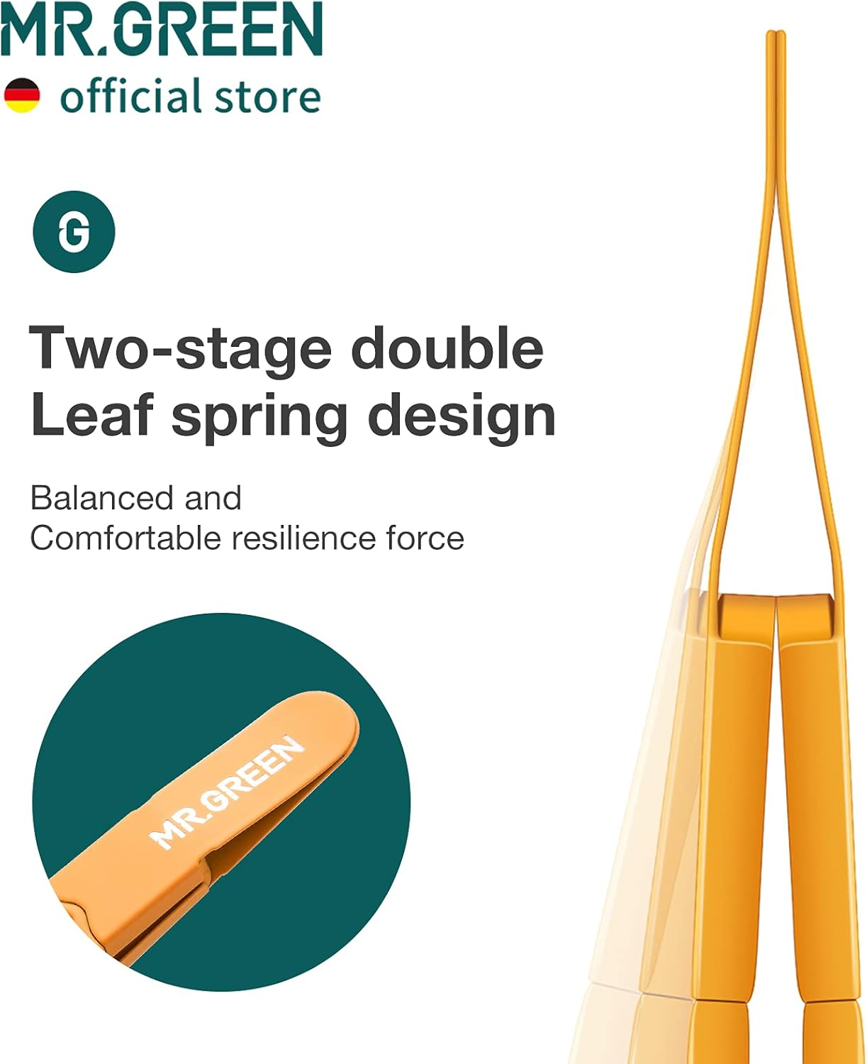 MR.GREEN Eyebrows Tweezers Colorful Beauty Fine Hairs Puller Makeup Tools Stainless Steel Slanted Eye Brow Clips Removal (Orange) image number 2