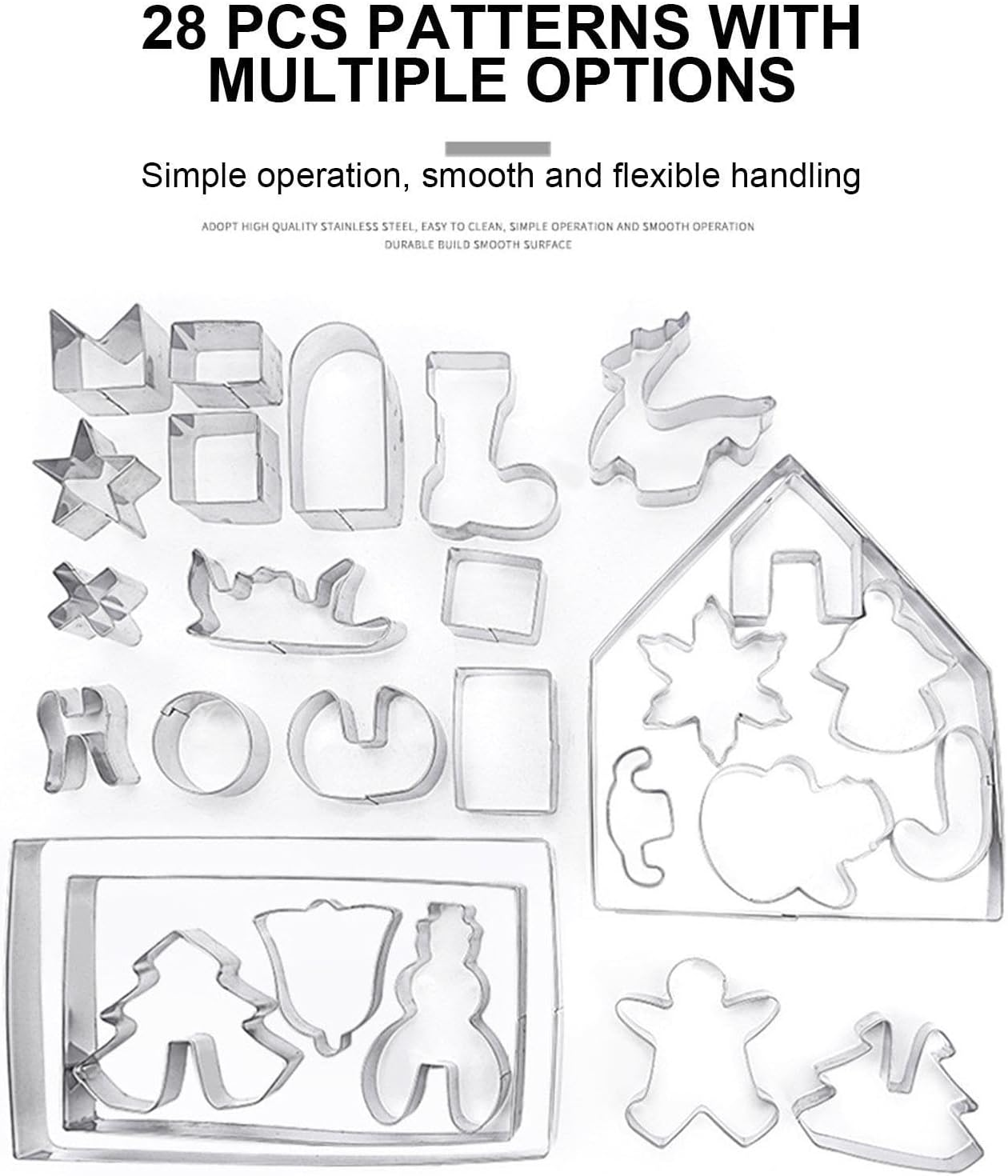 Gingerbread House Cookie Cutter, Cartoon Cookie Shapes for Winter Holiday - Cartoon Festival Cookie Molds Kitchen Baking Tool for Winter Christmas Home Party Supply Jeciy-Au