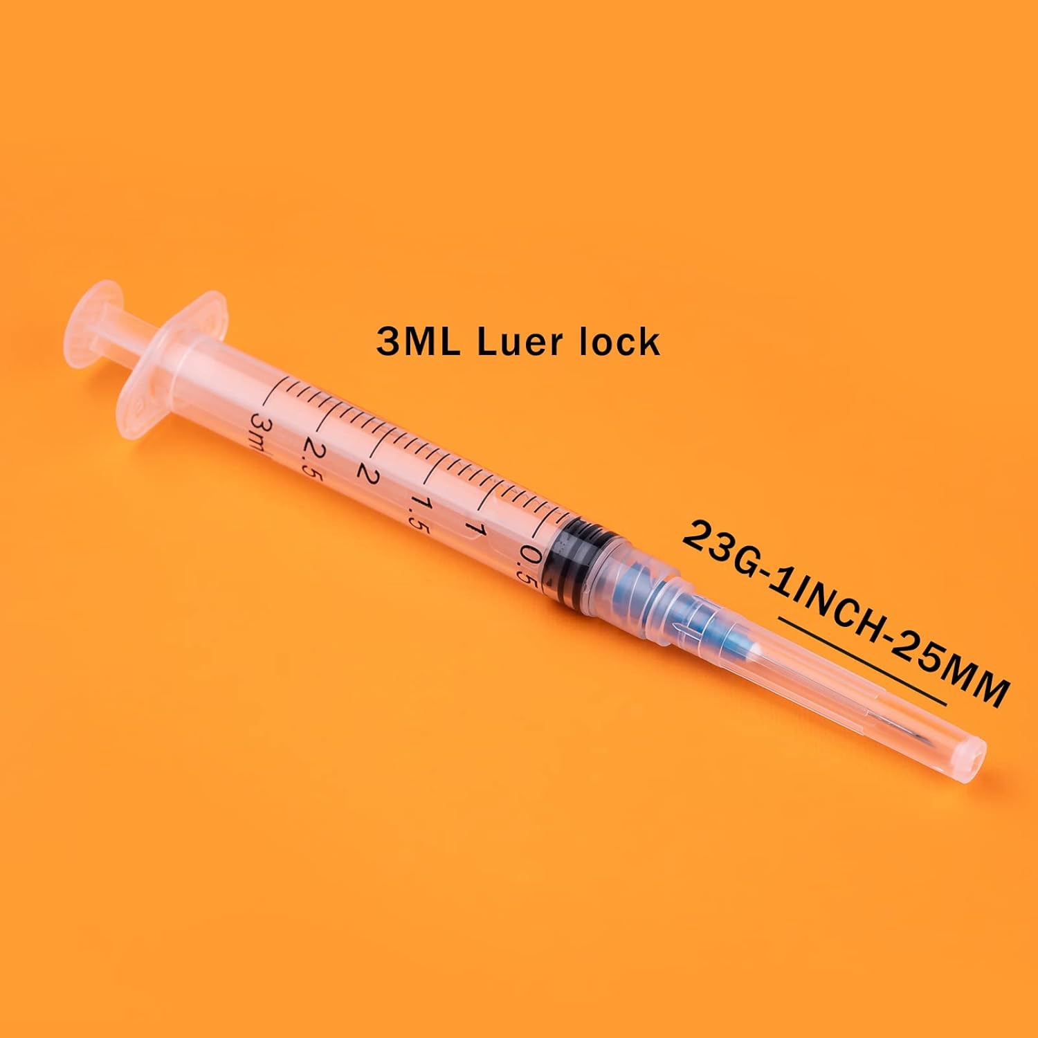 100Pcs/Pack, 3Ml Syringe with 23G (25Mm Long) Needle, Multiple Uses Laboratory Accessories, Individually Wrapped image number 1