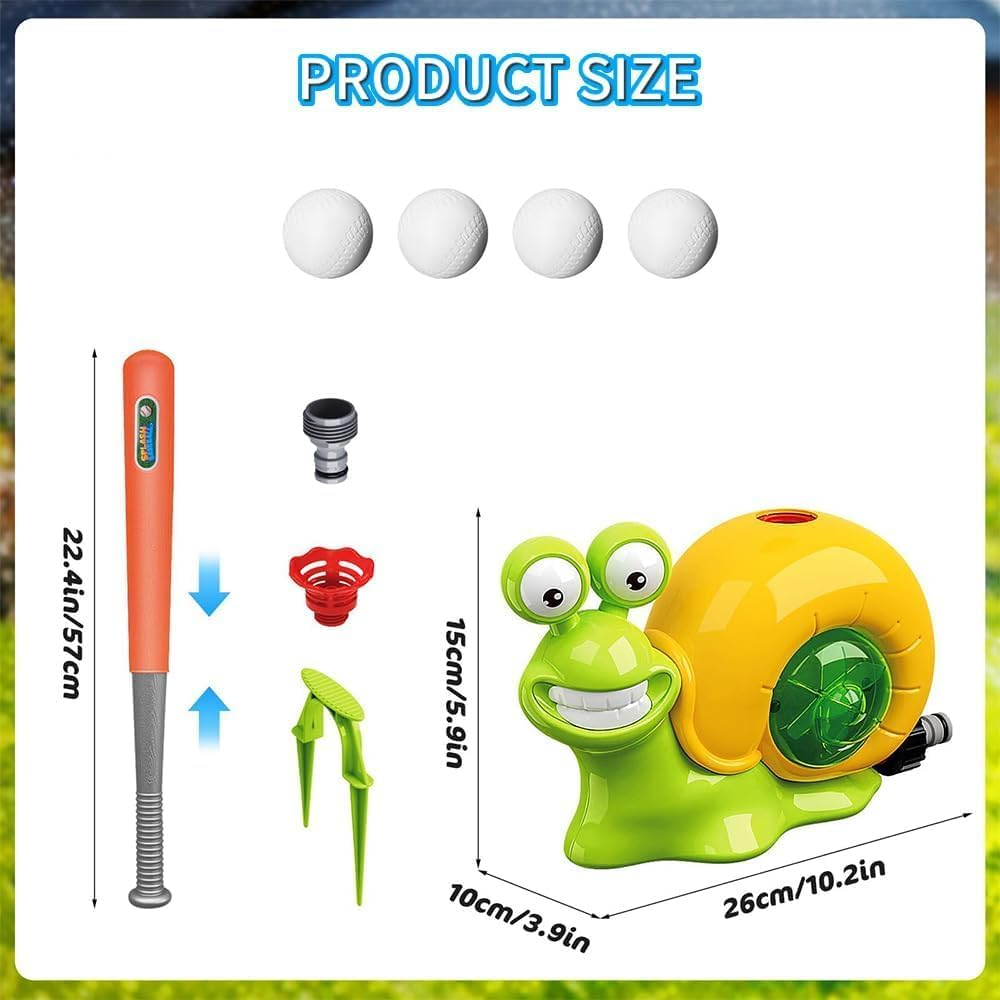 B-Qtech Water Sprinkler Baseball Toy for Kids Outdoor Play, Snail Summer Water Game, Summer Backyard Lawn Swimming Pool Birthday Toys image number 2