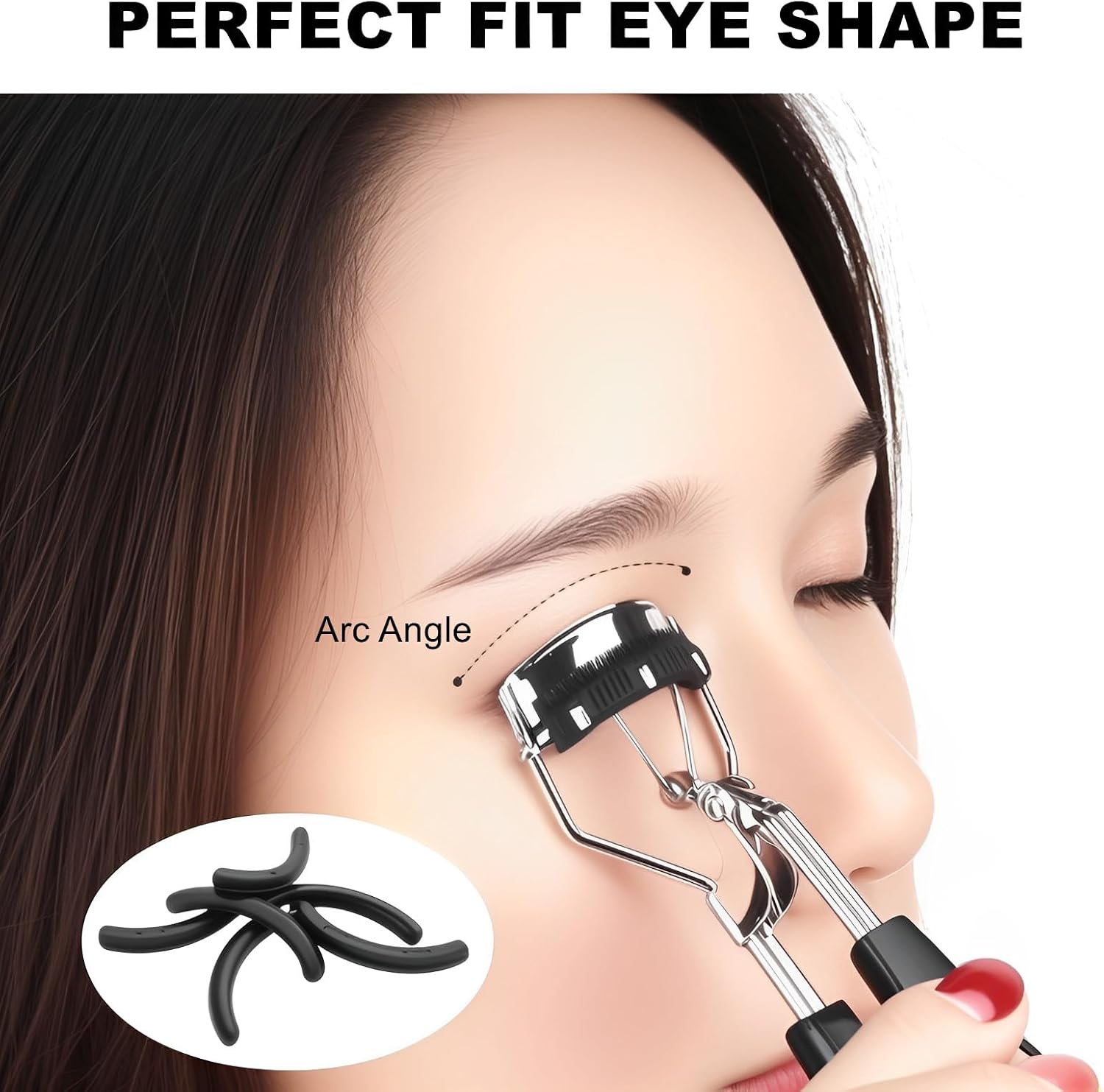 100Pack Compatible with Shiseido Eyelash Curler Refill Pads,High Elasticity Silicone Refill Pads Compatible with Shiseido Eyelash Curler,Gentle & Safe on Lashes,Black. image number 2