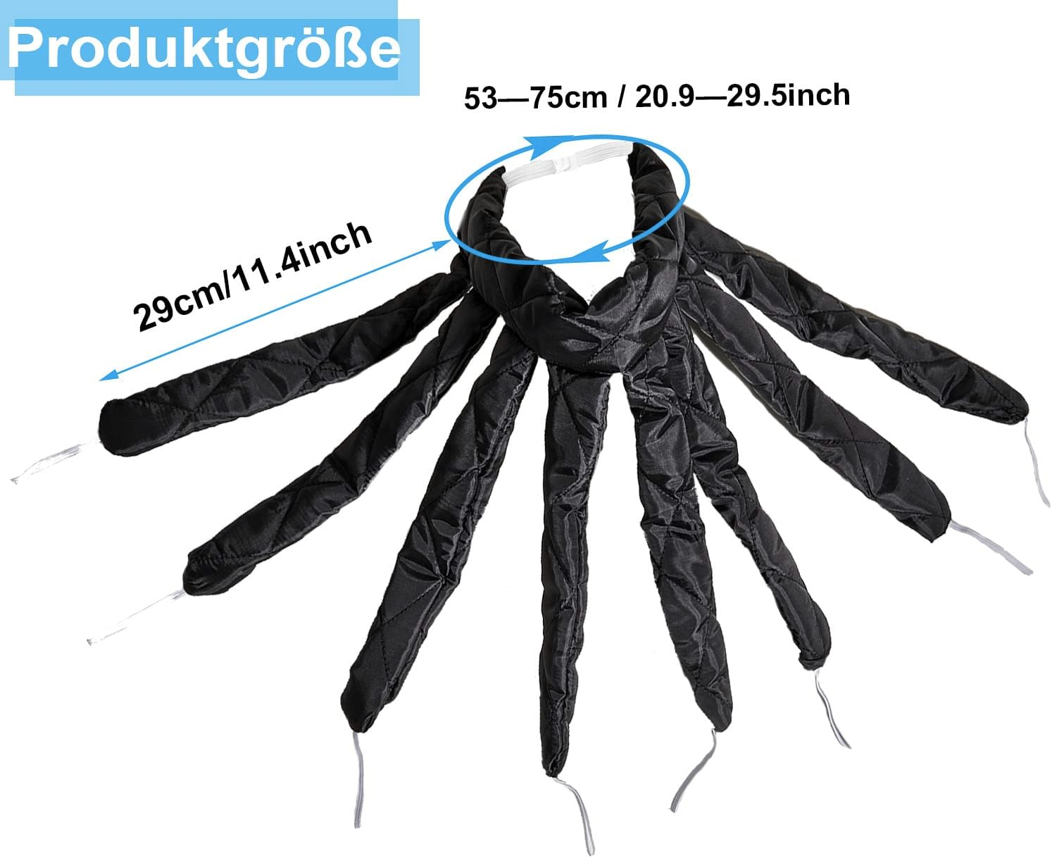 Heatless Headband, Octopus Hair Curler, Overnight Curls without Heat for Long Medium Hair, Silk Band, Soft Headband, Wave Tools for Women, Girls, Black - Pink image number 6