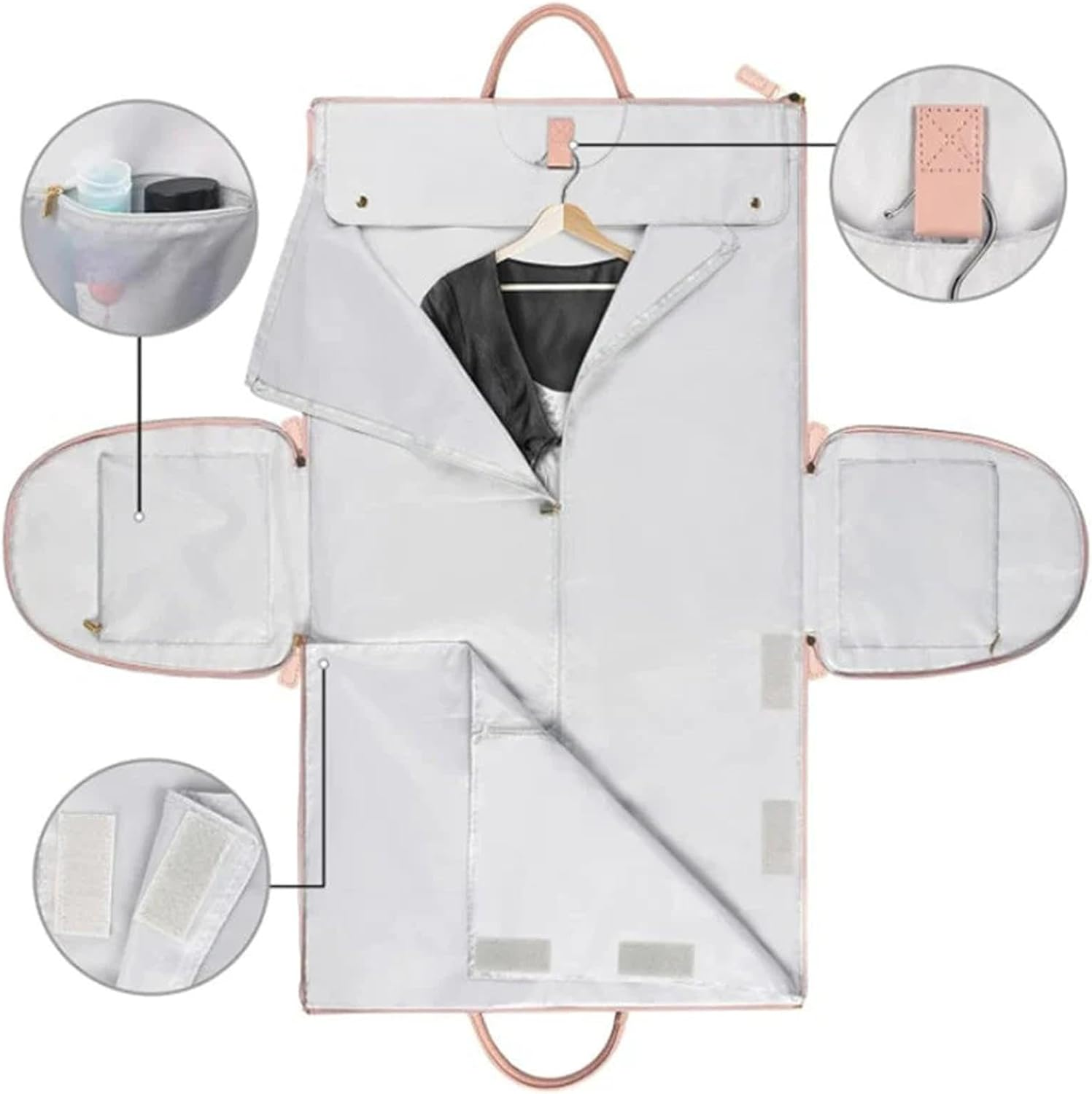 Garment Bag for Travel, Convertible Carry on Garment Bag Garment Bags for Travel,Multifunctional Luggage Garment Bag, Hanging Suitcase Suit Bag - Black image number 3