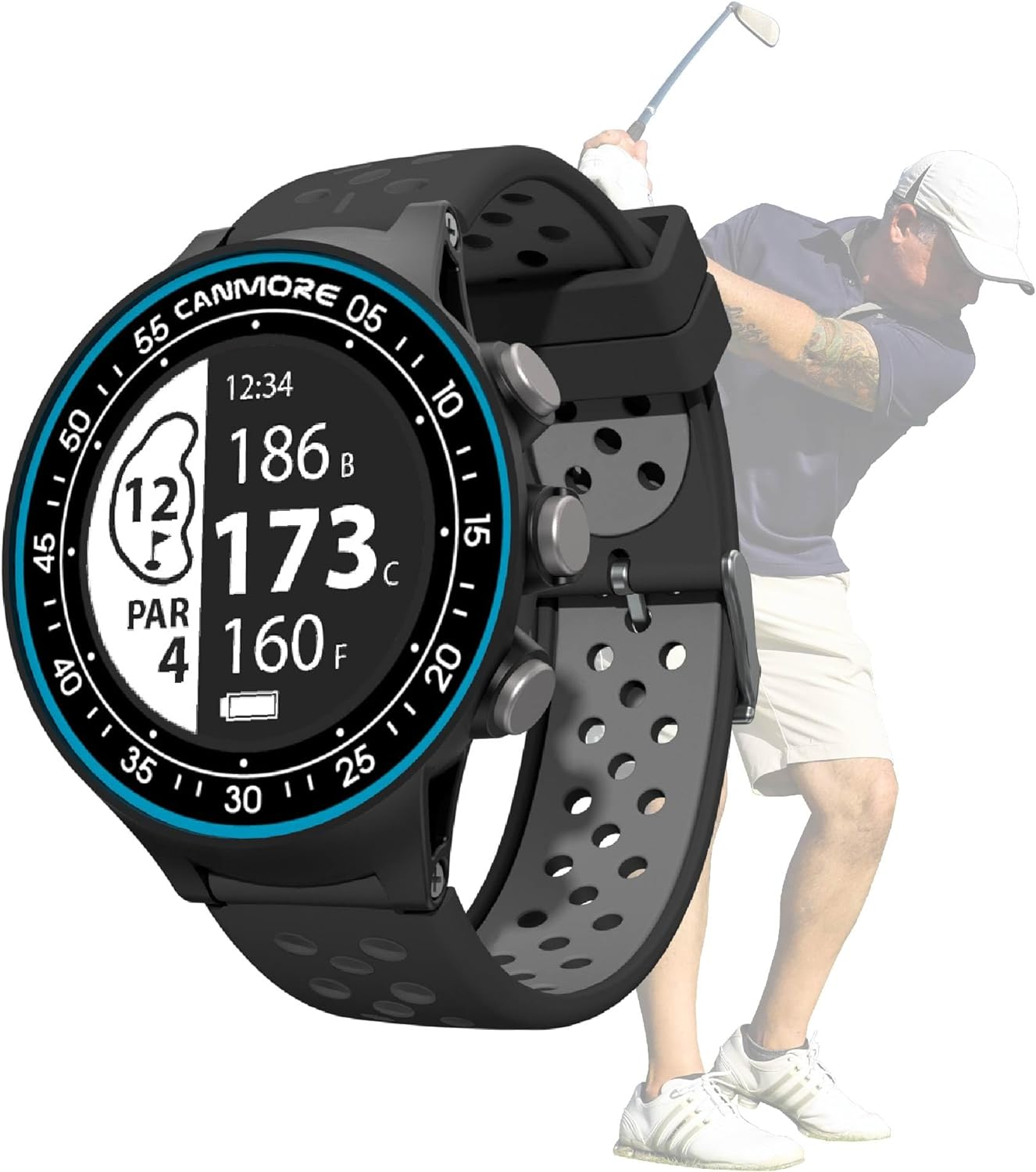 CANMORE TW411 Golf GPS Watch with Fitness Tracker, 41,000+ Free Preloaded Worldwide Course, Upgraded IC Chip, Blue