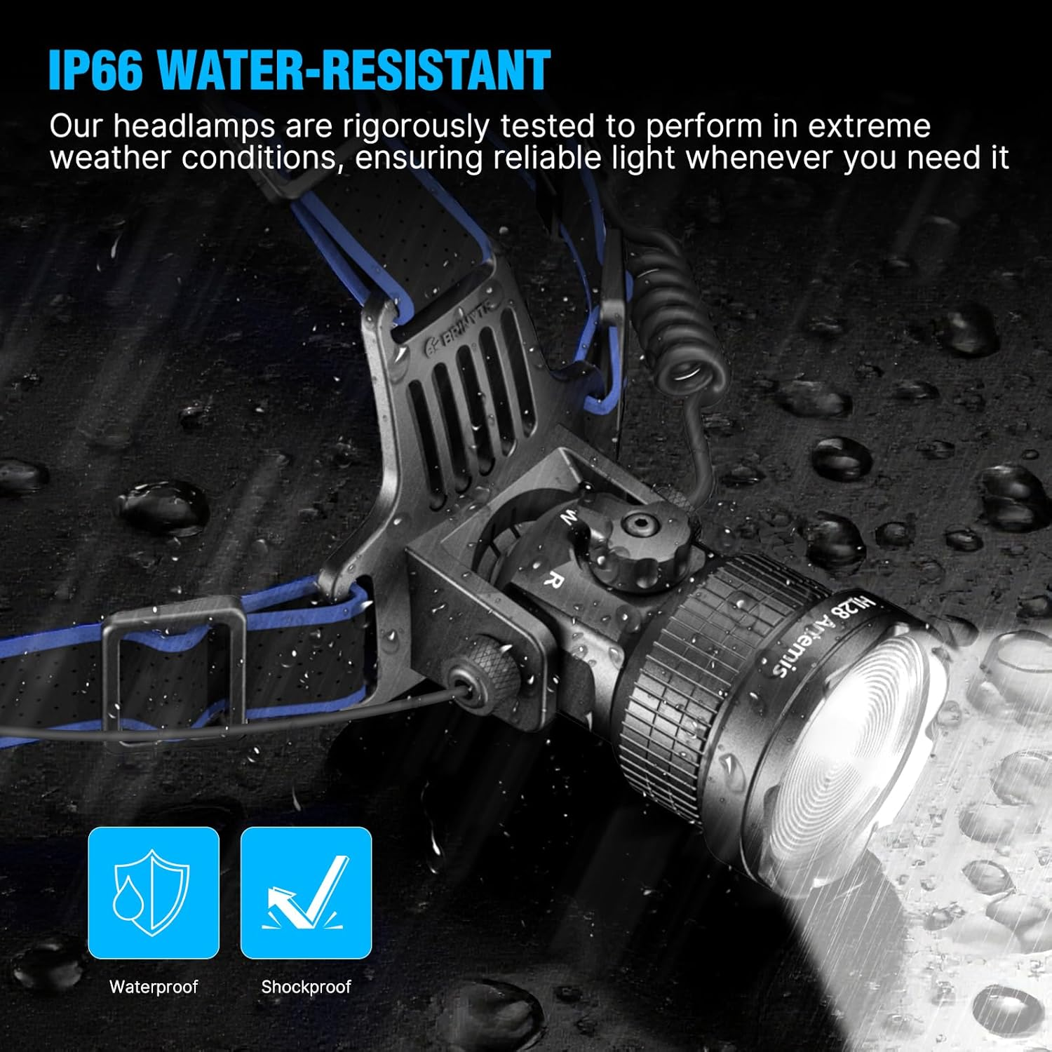 Brinyte HL28 LED Hunting Headlamp, Zoomable 3 Modes Red Green White LED Hunting Headlight, Rechargeable IPX6 Waterproof Predator Flashlight for Hogs Coyote Varmint Fishing image number 4