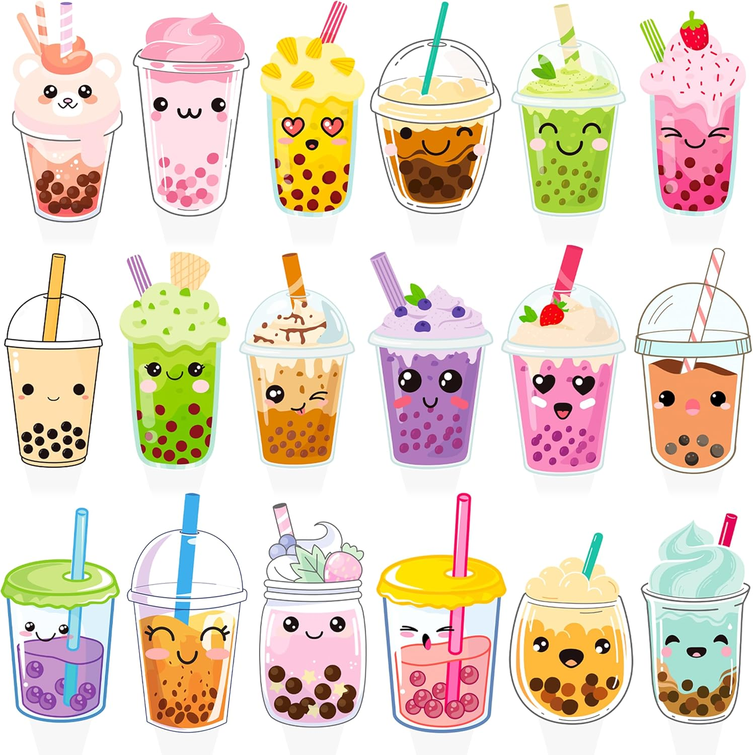 Bubble Milk Tea Party Cupcake Toppers image number 1
