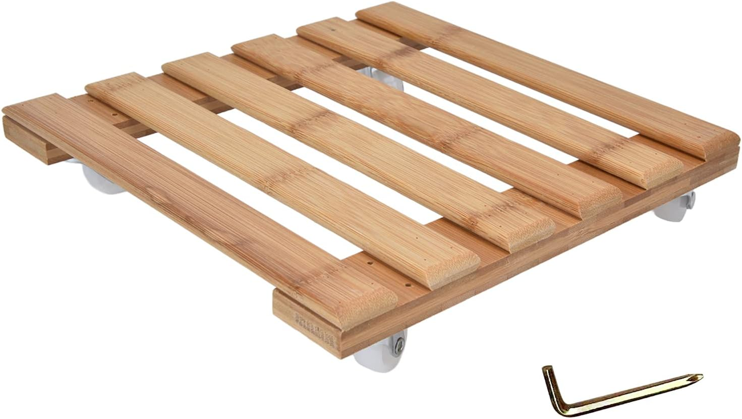 Square Plant Roller Stand 360&deg; Removable Caster Wheel Garden Tool Rack for Flower Pot 25X25Cm S image number 4