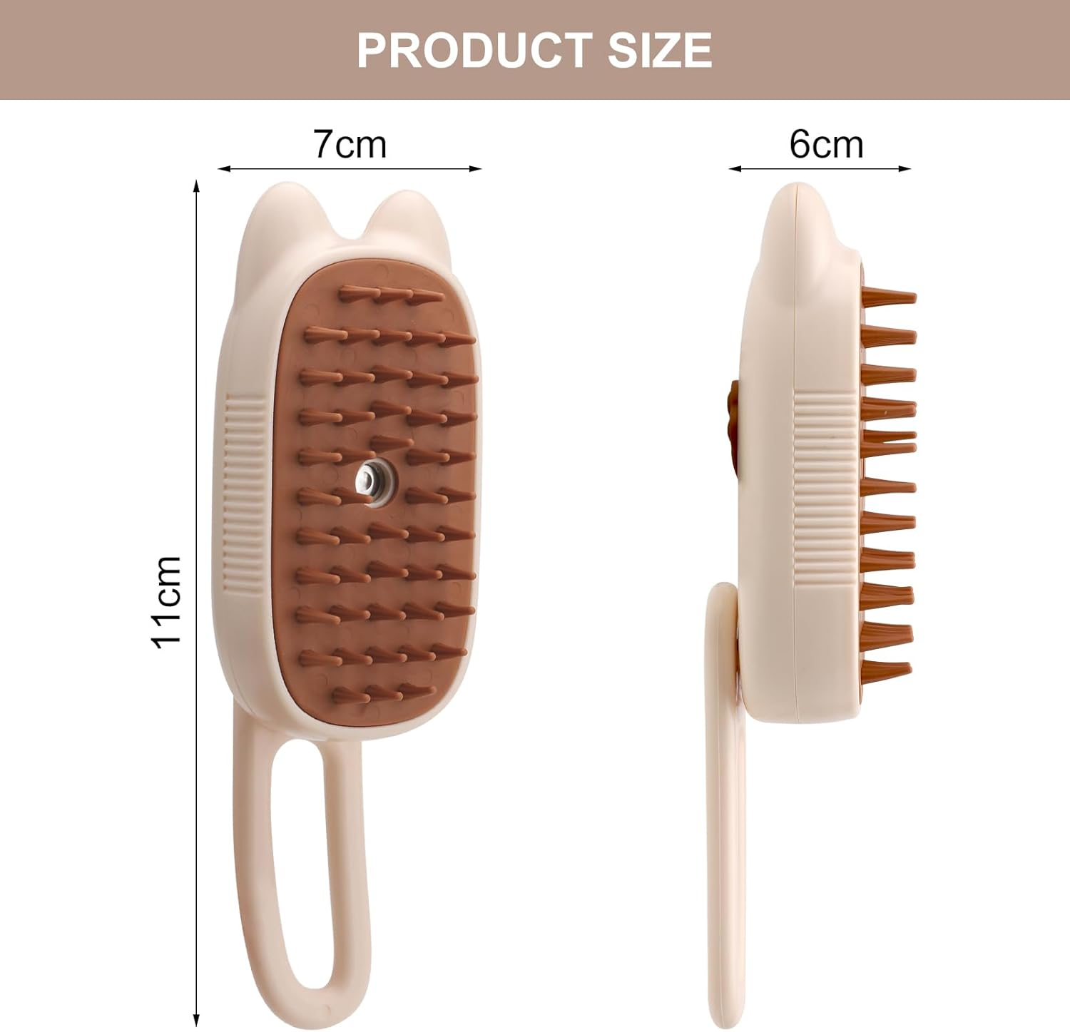 Steamy Cat Brush with Steamy Pet Brush Dog Cat Brush with Water Steam Brush for Cats Dogs Pet Spray Massage Comb Cat Comb with Steam Pet Comb Cat Hair Brush Beige image number 5