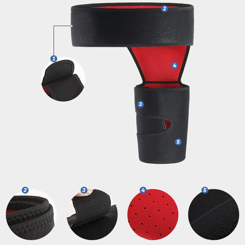 AIMALL Groin Pain Relief Thigh Support &ndash; Adjustable Hip Compression Brace for Sciatic Nerve, Hamstring, and Injury Recovery &ndash; Neoprene Strap for Men & Women image number 5