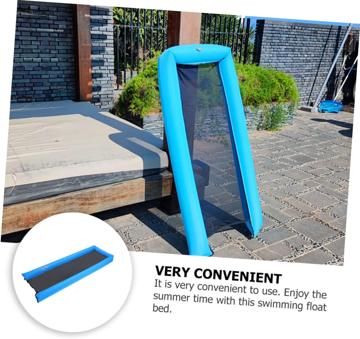 Hohopeti Inflatable Floating Bed for Swimming Pool Double Lightweight and Easy to Inflate for Adults Relaxation Water image number 4