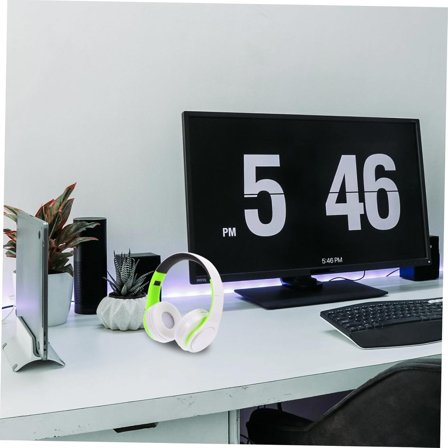 CONGARTENO Wireless Foldable Headphones Adjustable over Ear Headset with Noise Reduction Wireless Headphones for Talk Comfortable Protein Earmuffs image number 5